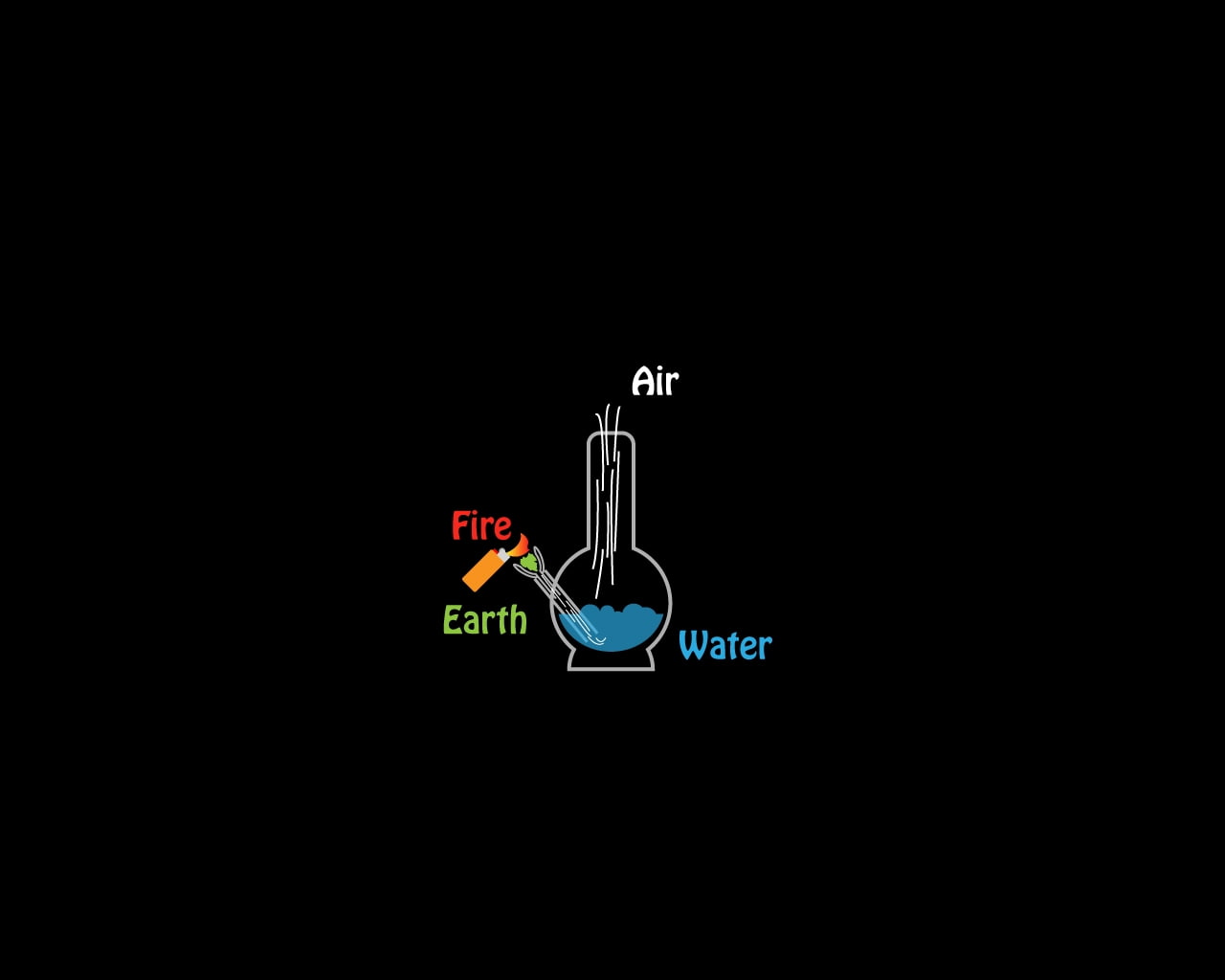 black, art, hd, marijuana, bong, nature, 720P, black background, background, water, HD Wallpaper