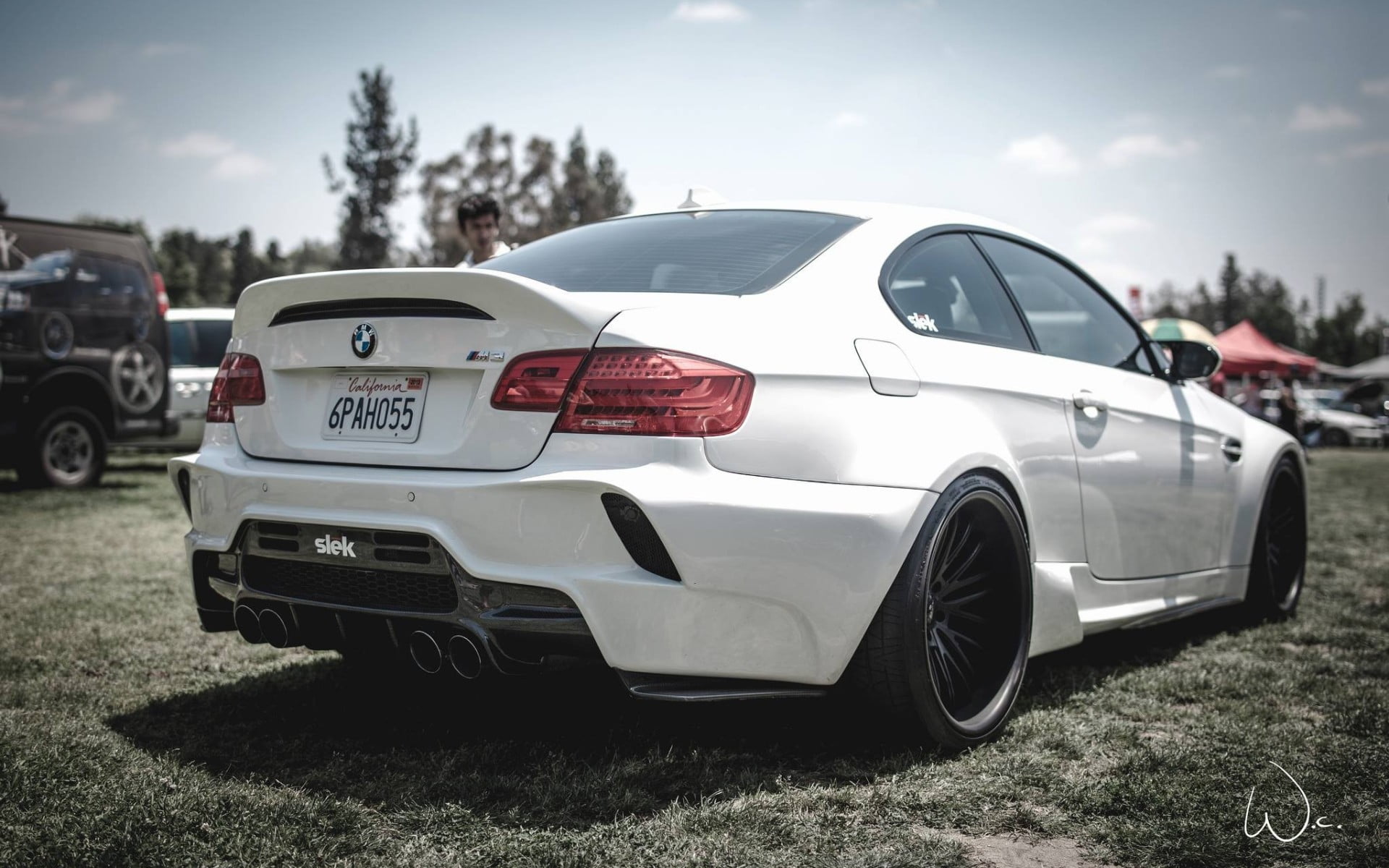 day, land vehicle, white color, outdoors, plant, car, coupe, BMW M3, field, focus on foreground, stationary, BMW, white, motor vehicle, travel, no people, HD Wallpaper