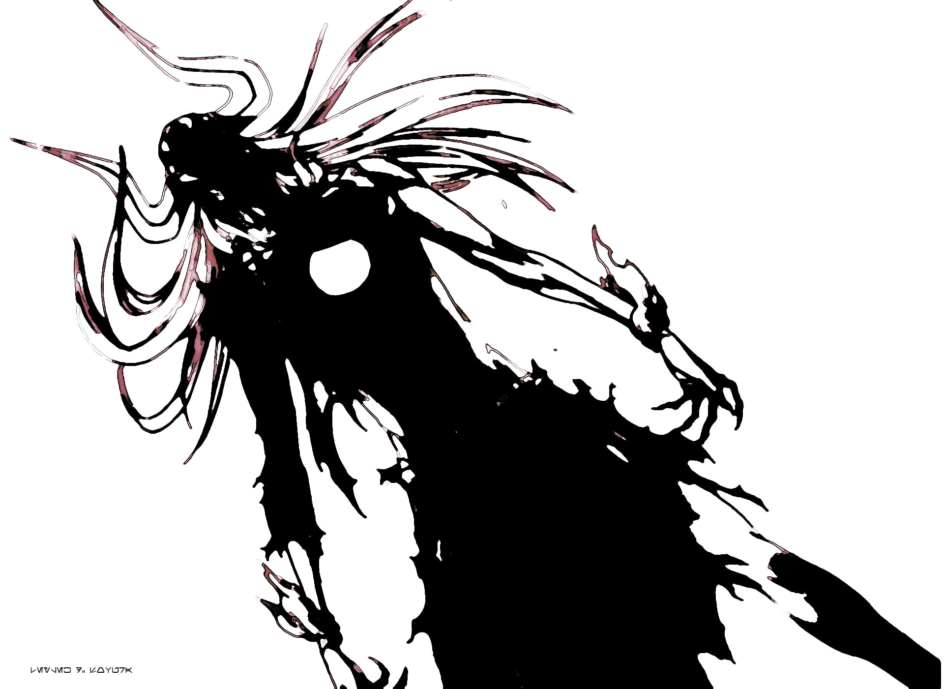 white background, plant, Bleach, 1080P, long hair, hair, studio shot, no people, Kurosaki Ichigo, copy space, portrait, creativity, bankai, hairstyle, HD Wallpaper