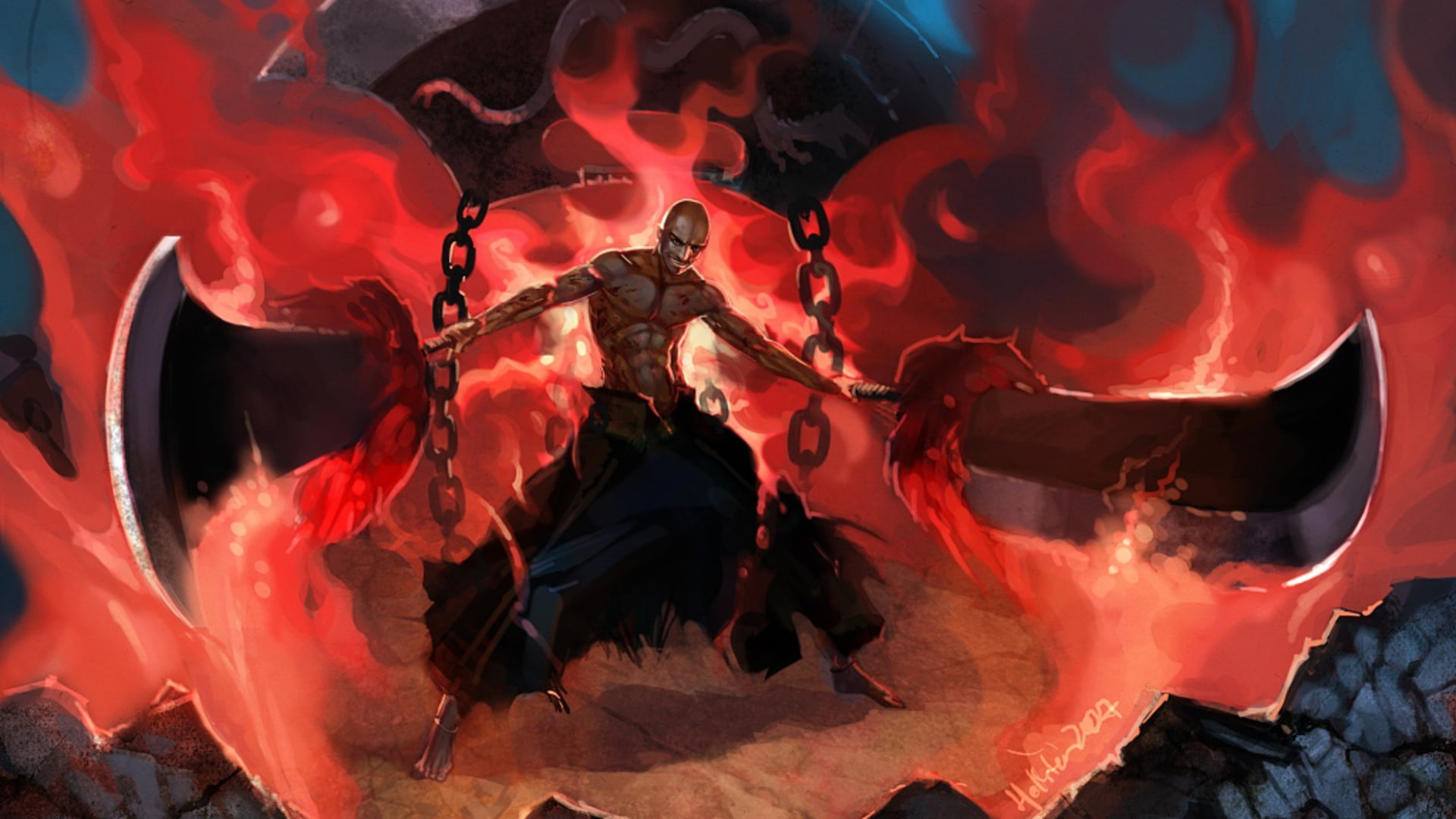 Ikkaku Madarame, Warrior, Sword, 1080P, Fantasy, Anime, Bleach, Bankai, HD Wallpaper