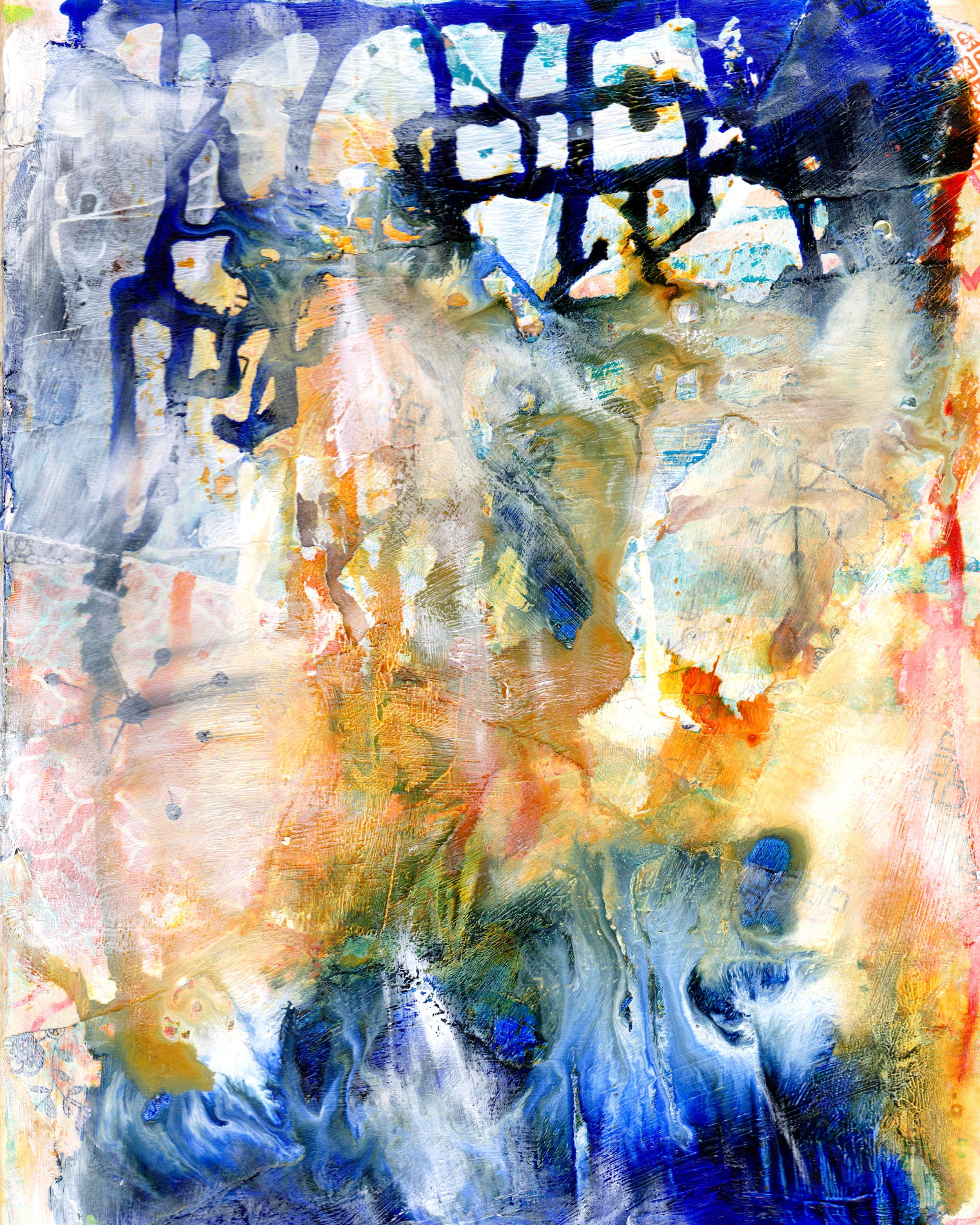 blue, mixed media, day, abstract backgrounds, artwork, indoors, liquid, ink, creativity, spatter, surface, painted image, backgrounds, 2K, textured, full frame, Phone HD Wallpaper