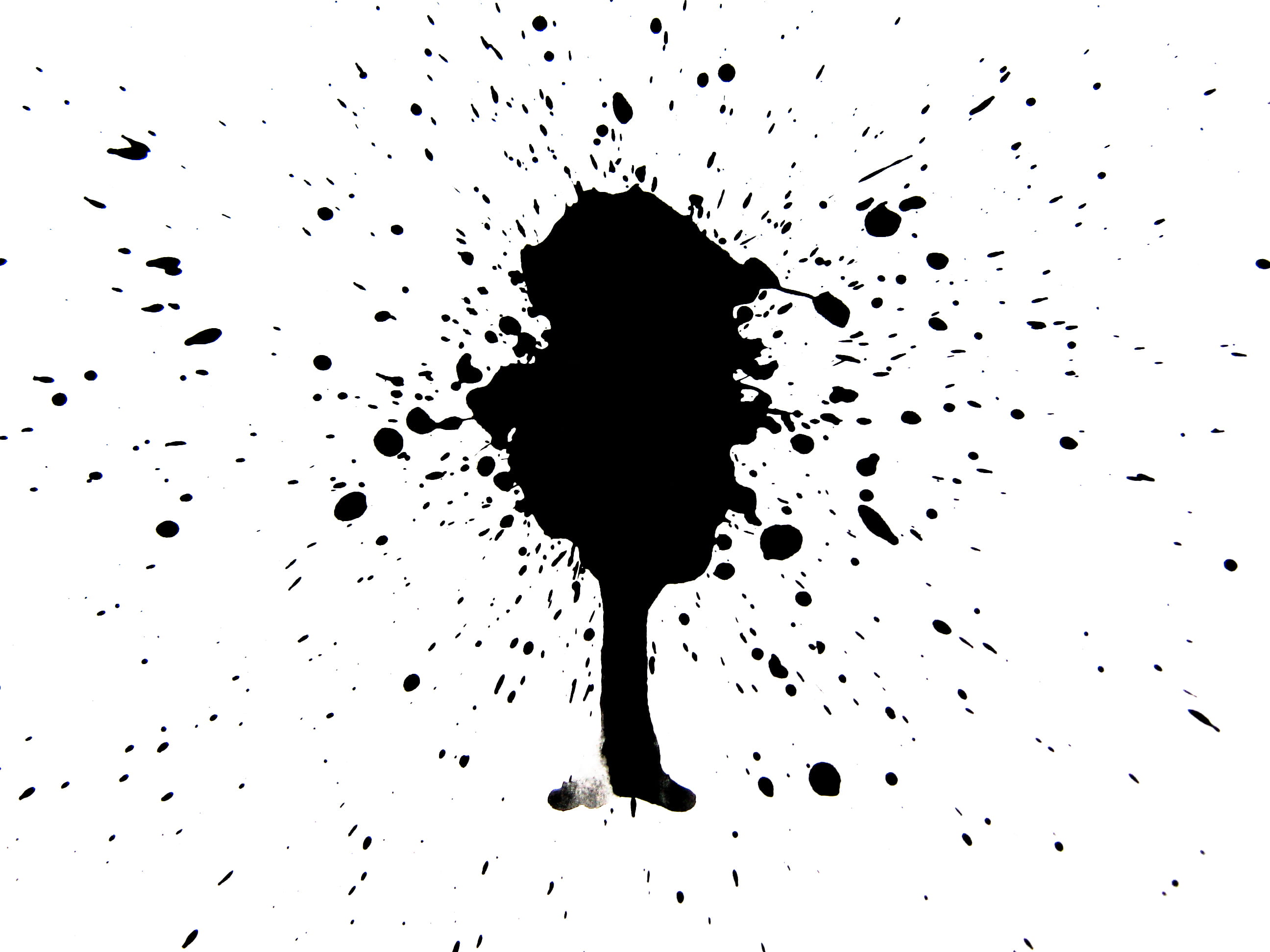 one person, leisure activity, splat, studio shot, illustration, blob, isolated, depression - sadness, grungy, art, white, 2K, background, standing, silhouette, HD Wallpaper