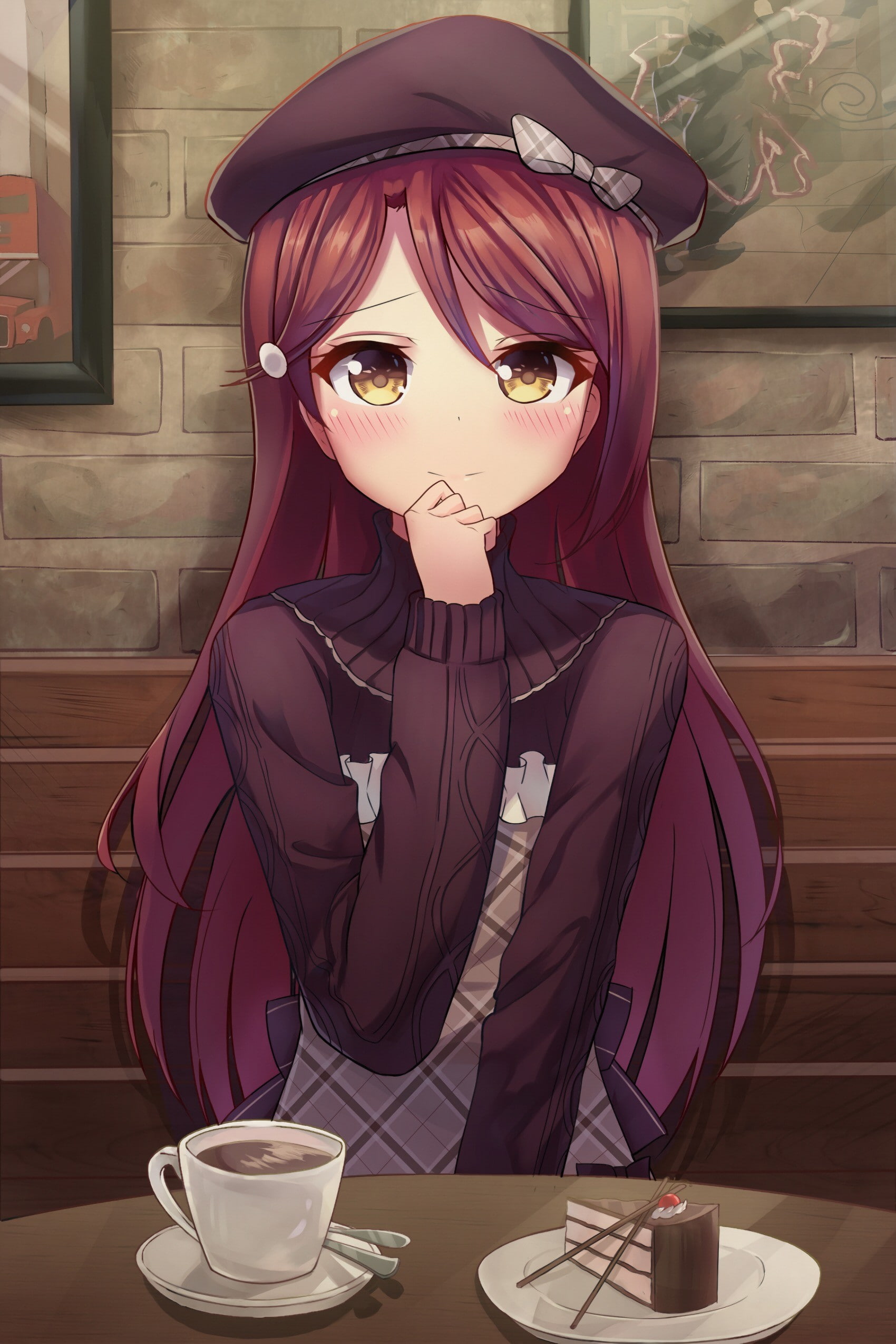 long hair, brunette, Love Live!, lifestyles, 1080P, bizarre, Love Live! Sunshine, portrait, mask - disguise, adult, females, mask, Sakurauchi Riko, yellow eyes, Phone HD Wallpaper