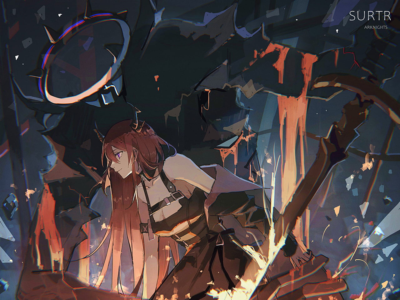 anime, 720P, anime girls, Surtr (Arknights), Lococo, Arknights, HD Wallpaper