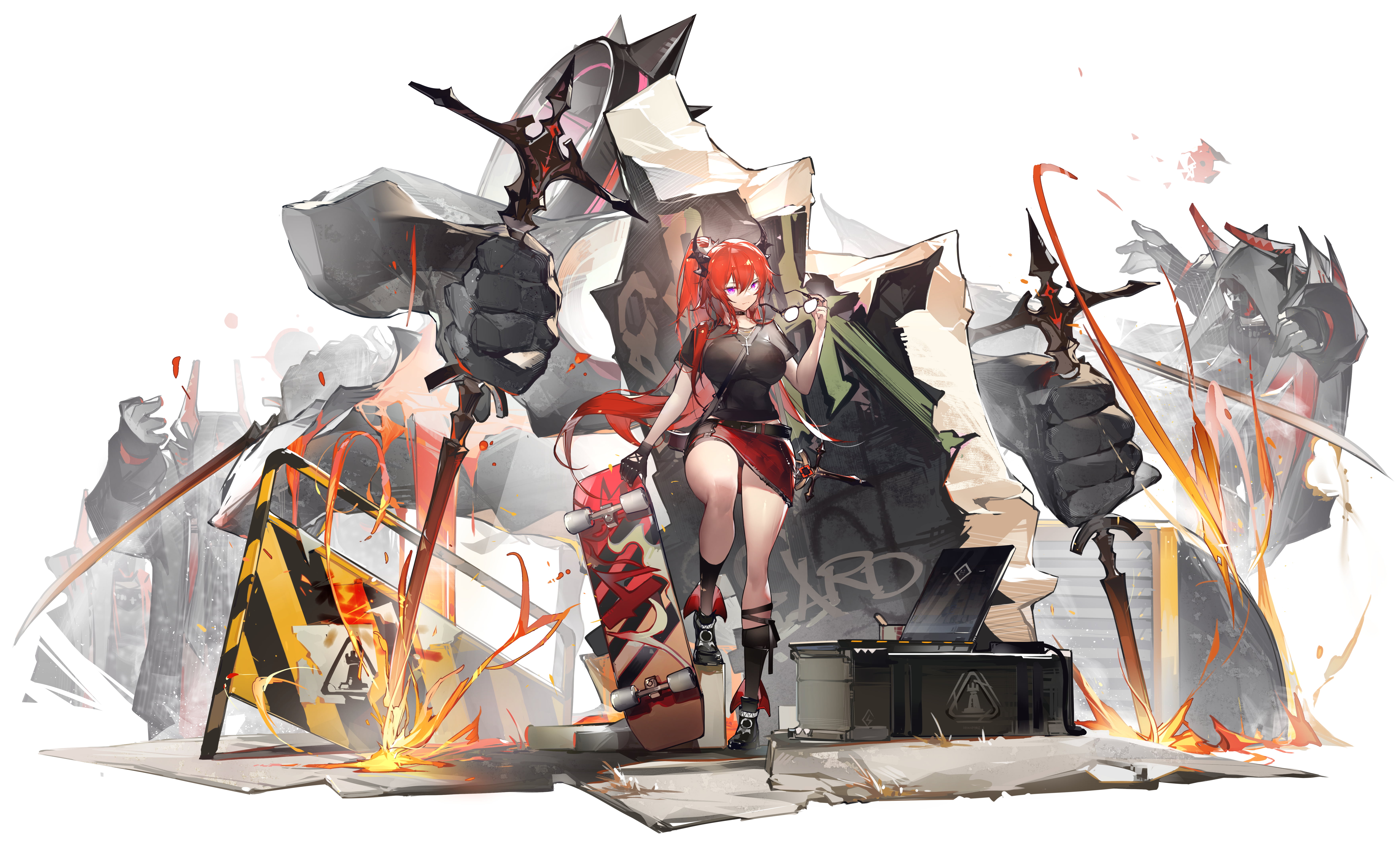 5K, Arknights, YuShe Quetzalli, Surtr (Arknights), anime girls, anime, HD Wallpaper