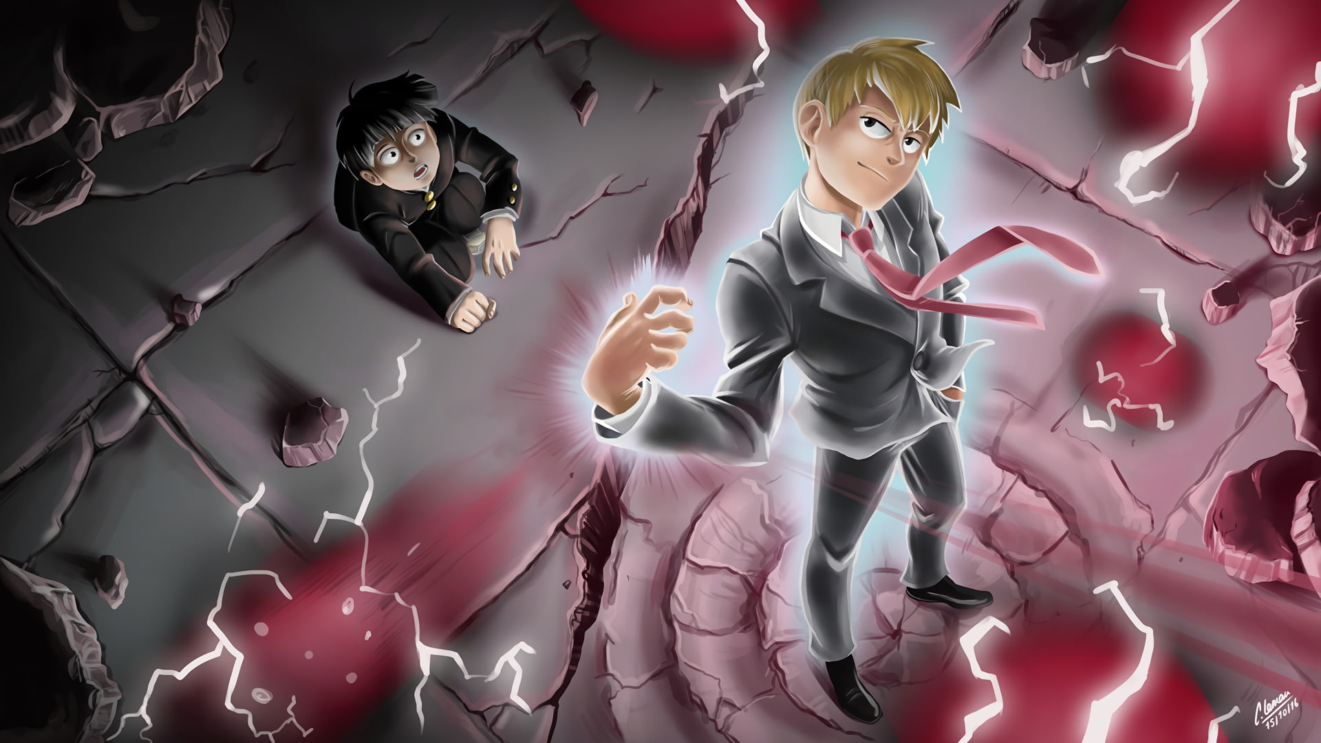 Arataka Reigen, 1080P, Mob Psycho 100, Anime, Shigeo Kageyama, HD Wallpaper