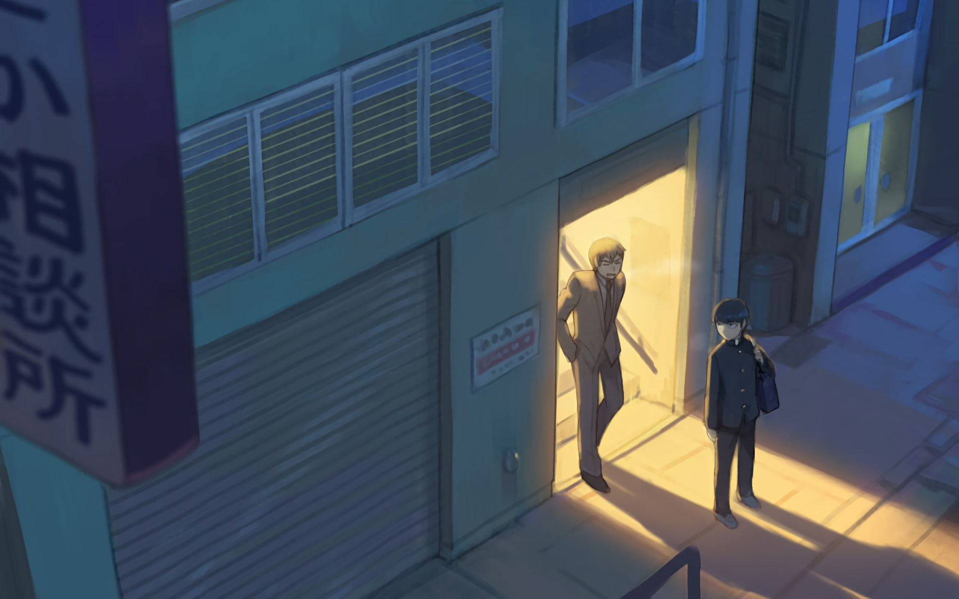 1080P, Arataka Reigen, Shigeo Kageyama, Anime, Mob Psycho 100, HD Wallpaper