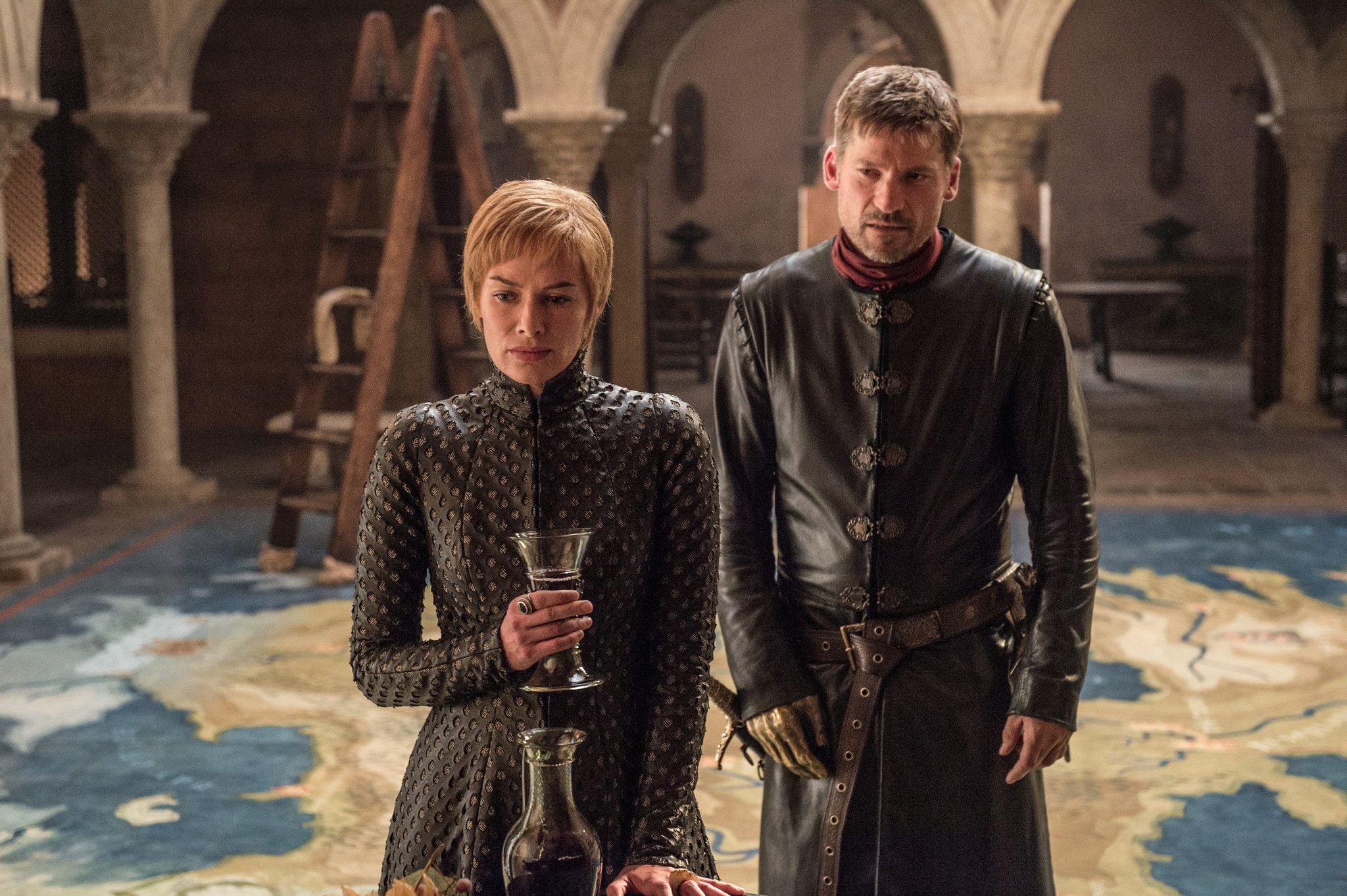 tv series, focus on foreground, series, built structure, building, two people, Lena Headey, three quarter length, people, the past, Game of Thrones, Jaime Lannister, HD Wallpaper