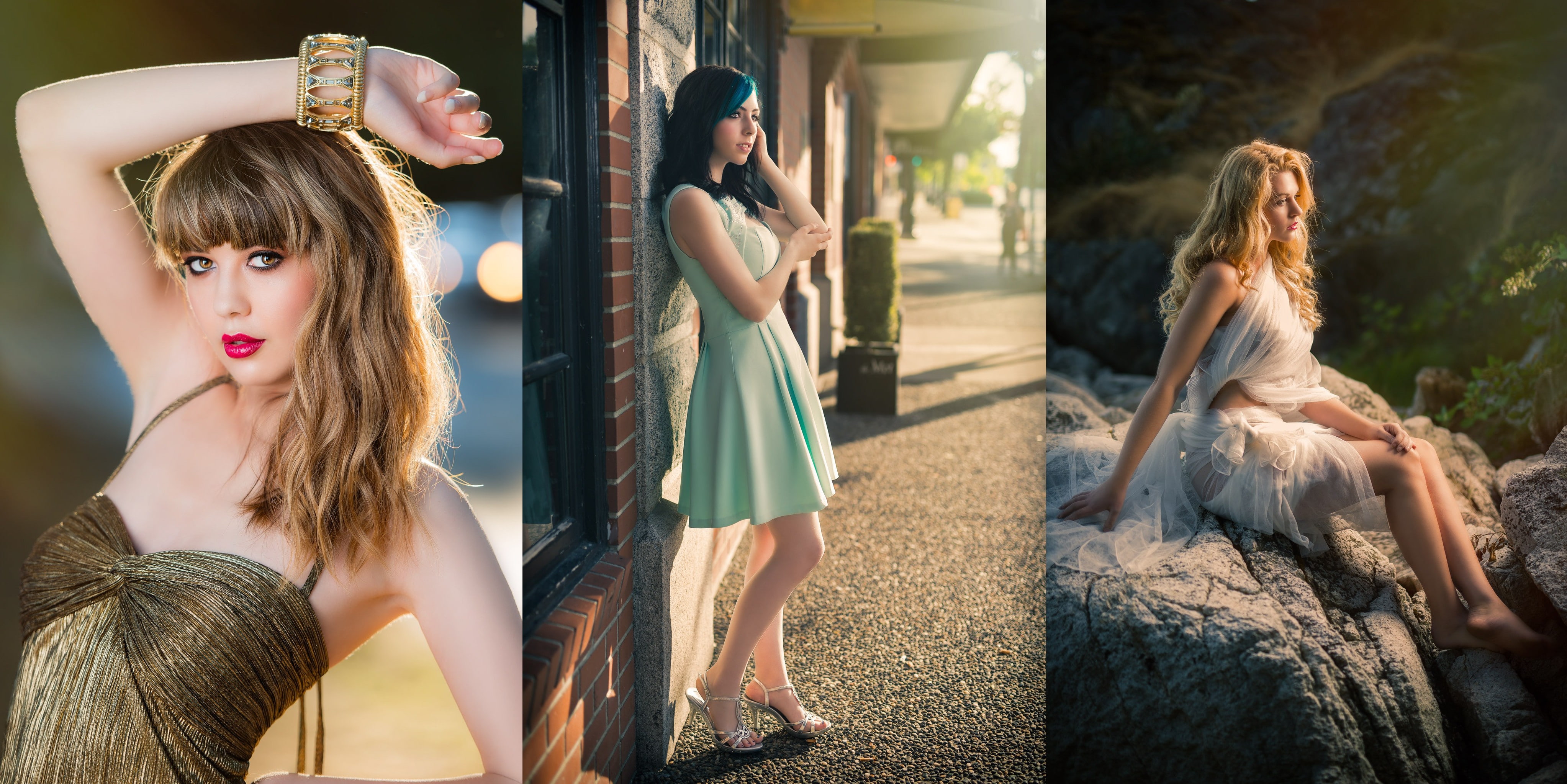 collage, model, women, 4K, women outdoors, 500px, Kyle Cong, HD Wallpaper