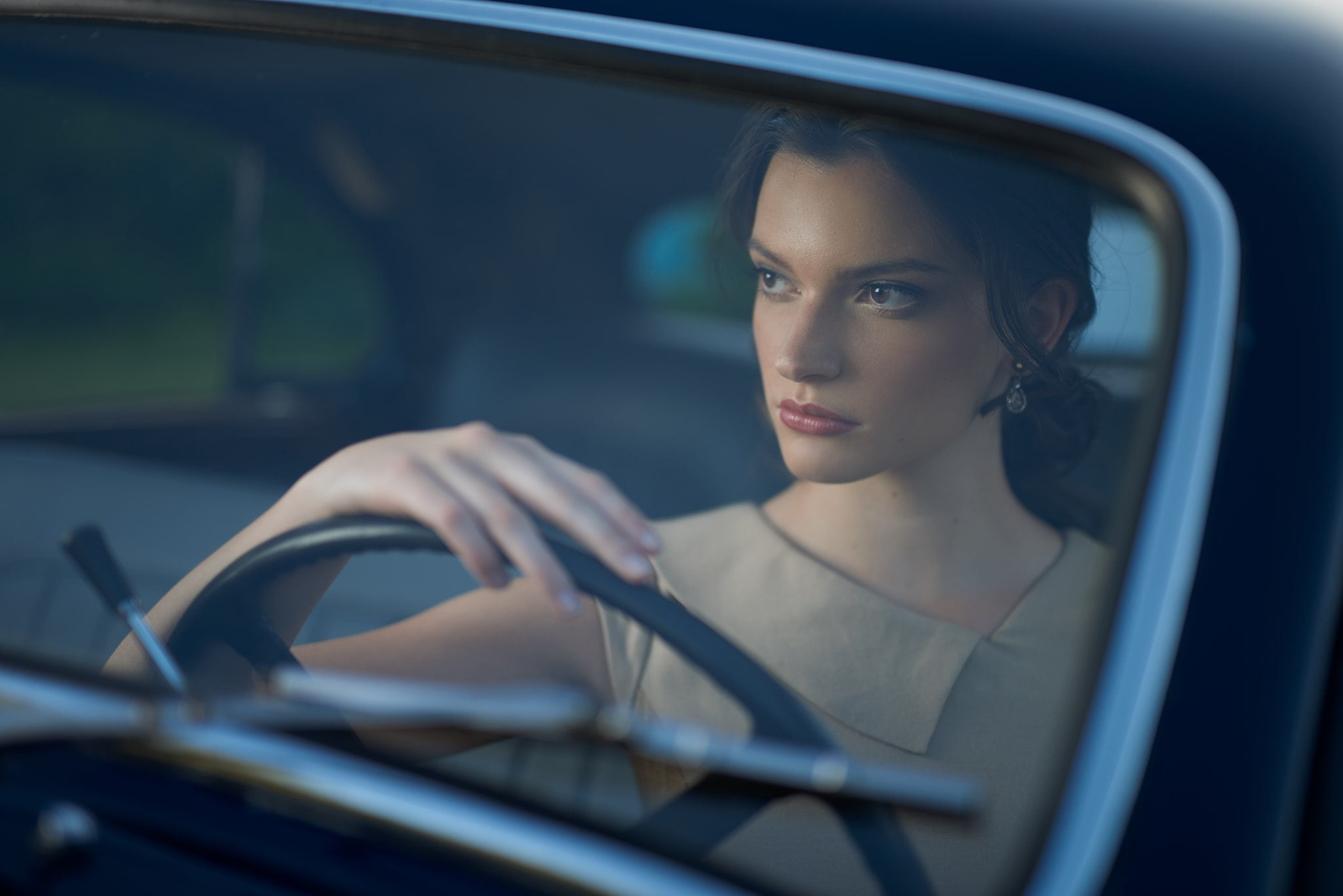 land vehicle, front view, headshot, vehicle interior, travel, portrait, women with cars, transportation, lifestyles, 500px, mode of transportation, hairstyle, HD Wallpaper
