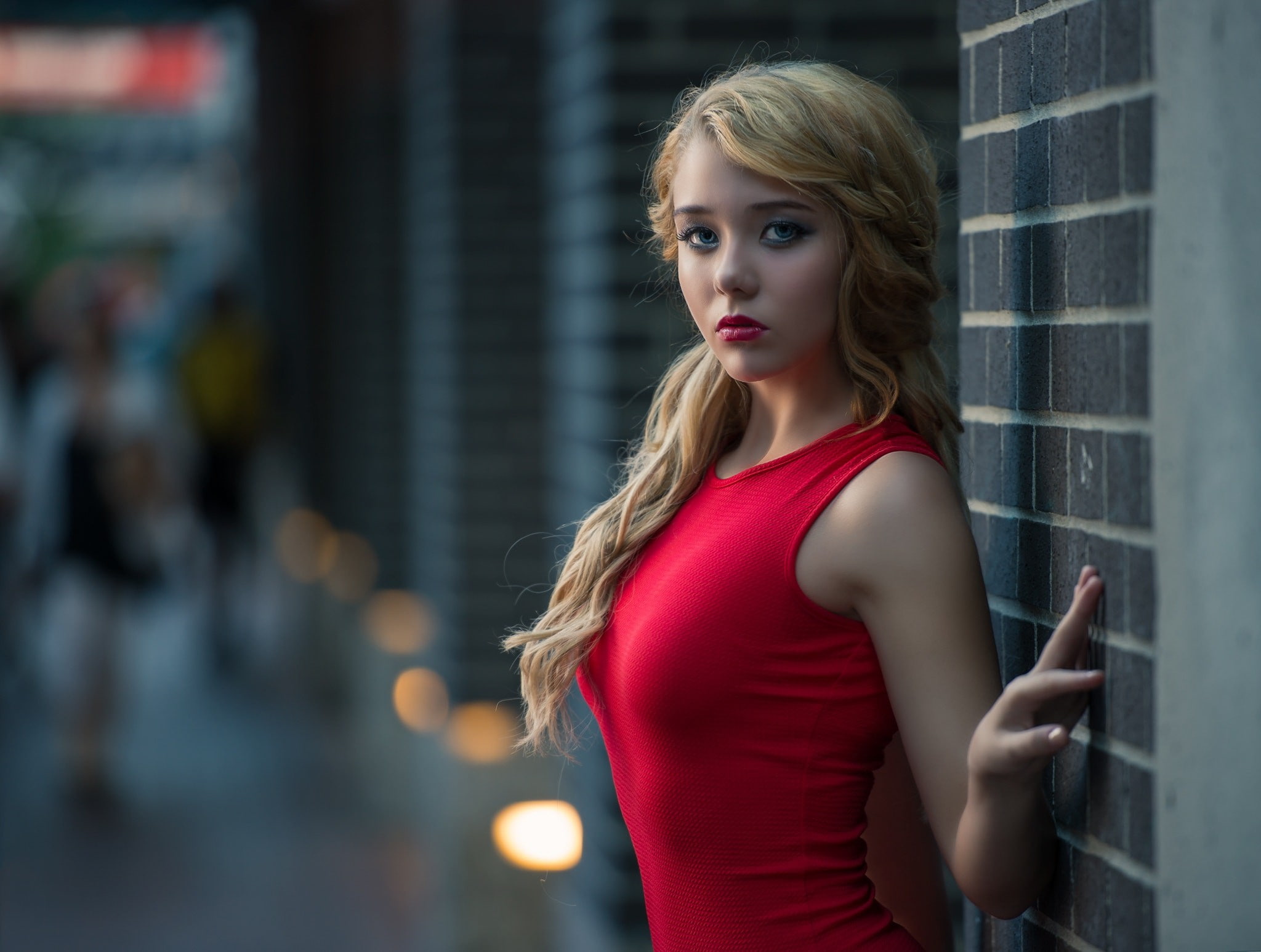 women outdoors, women, blonde, 1080P, 500px, Kyle Cong, model, HD Wallpaper
