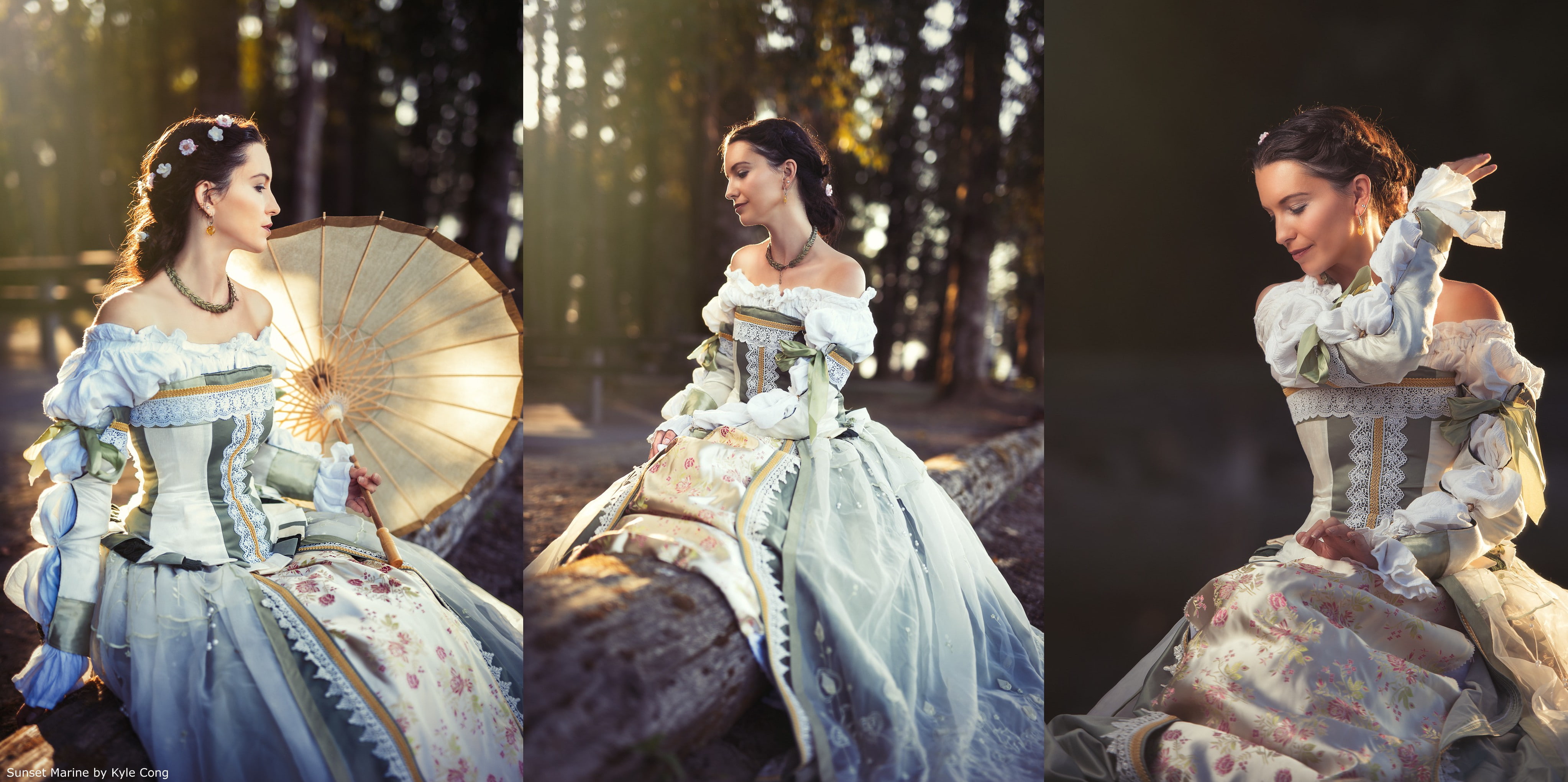 beauty, collage, portrait, clothing, model, young adult, Kyle Cong, formalwear, elegance, 500px, tree, nature, 4K, Theresa Rider, bare shoulders, human representation, HD Wallpaper