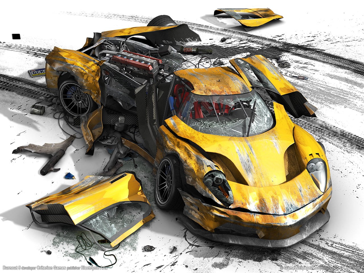 motor vehicle, wrecked, no people, black color, crash, still life, nature, digital, outdoors, Kaza, mode of transportation, yellow, transportation, high angle view, HD Wallpaper