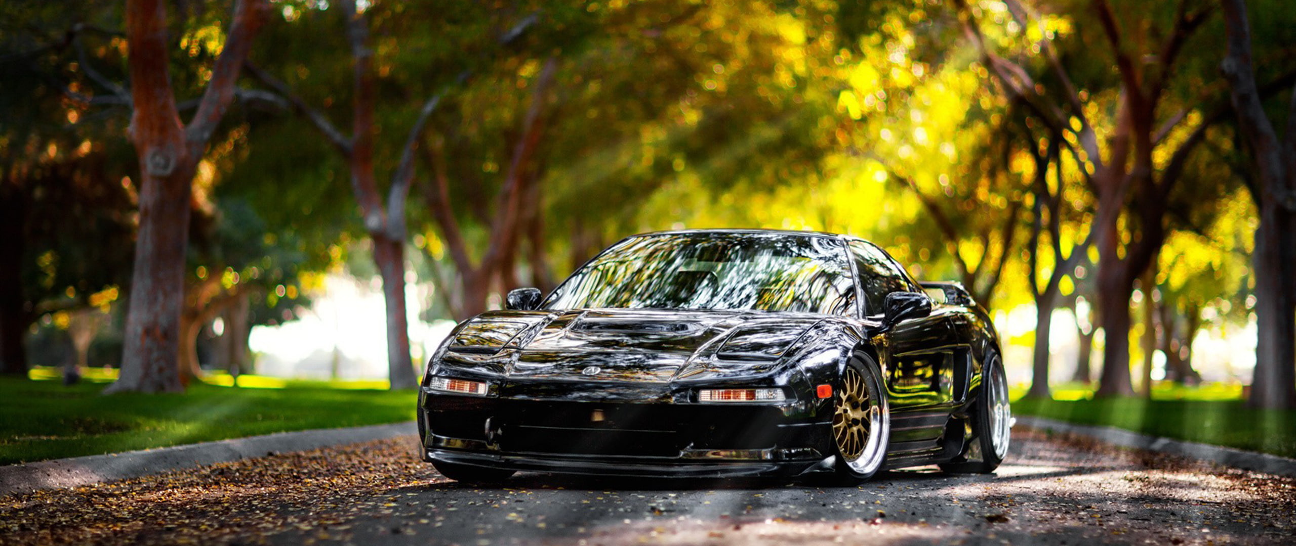 travel, ultra-wide, driving, motion, land vehicle, Acura NSX, tire, wheel, sports utility vehicle, black color, motor vehicle, road, transportation, focus on foreground, HD Wallpaper