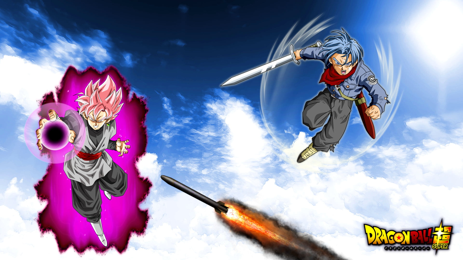 1080P, Super Saiyan Rosé, Missile, Black (Dragon Ball), Trunks (Dragon Ball), Dragon Ball, Dragon Ball Super, Black Goku, HD Wallpaper