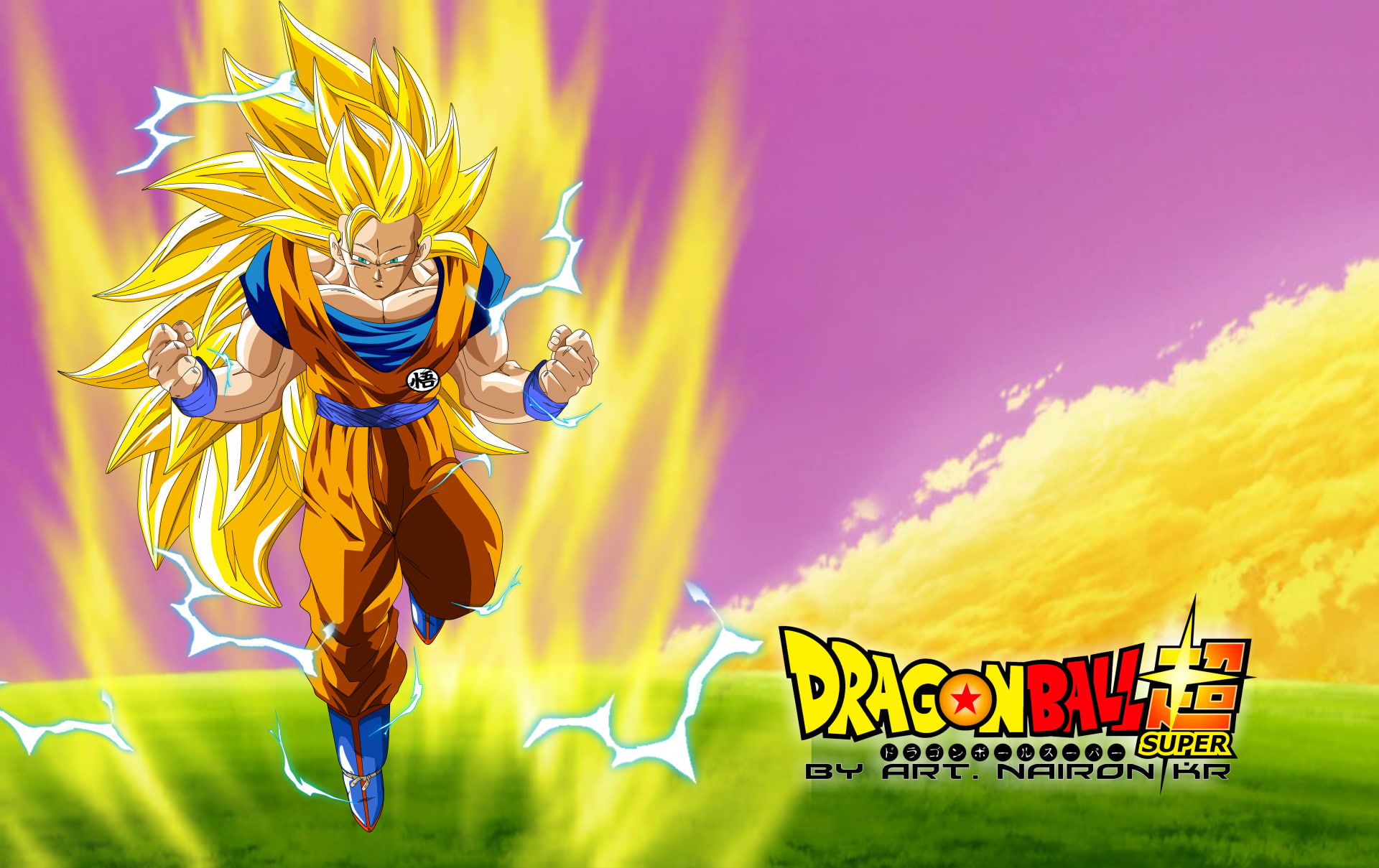 arts culture and entertainment, Super Saiyan 3, fantasy, multi Colored, nature, digital composite, backgrounds, computer Graphic, summer, yellow, communication, HD Wallpaper