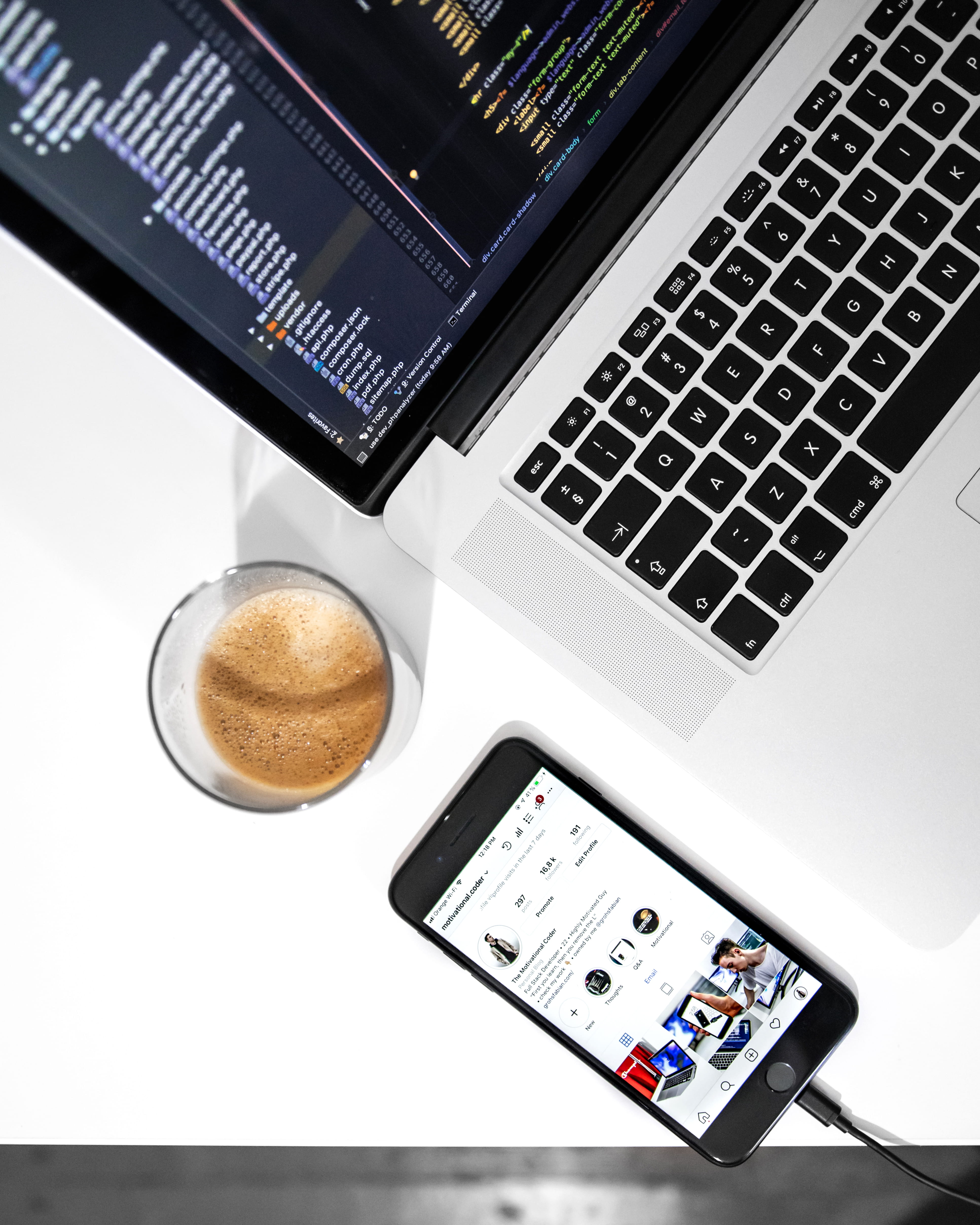 communication, desk, digital Tablet, development, minimal, white, data, 4K, mobility, programming, apple Macintosh, wireless Technology, computer Monitor, Phone HD Wallpaper