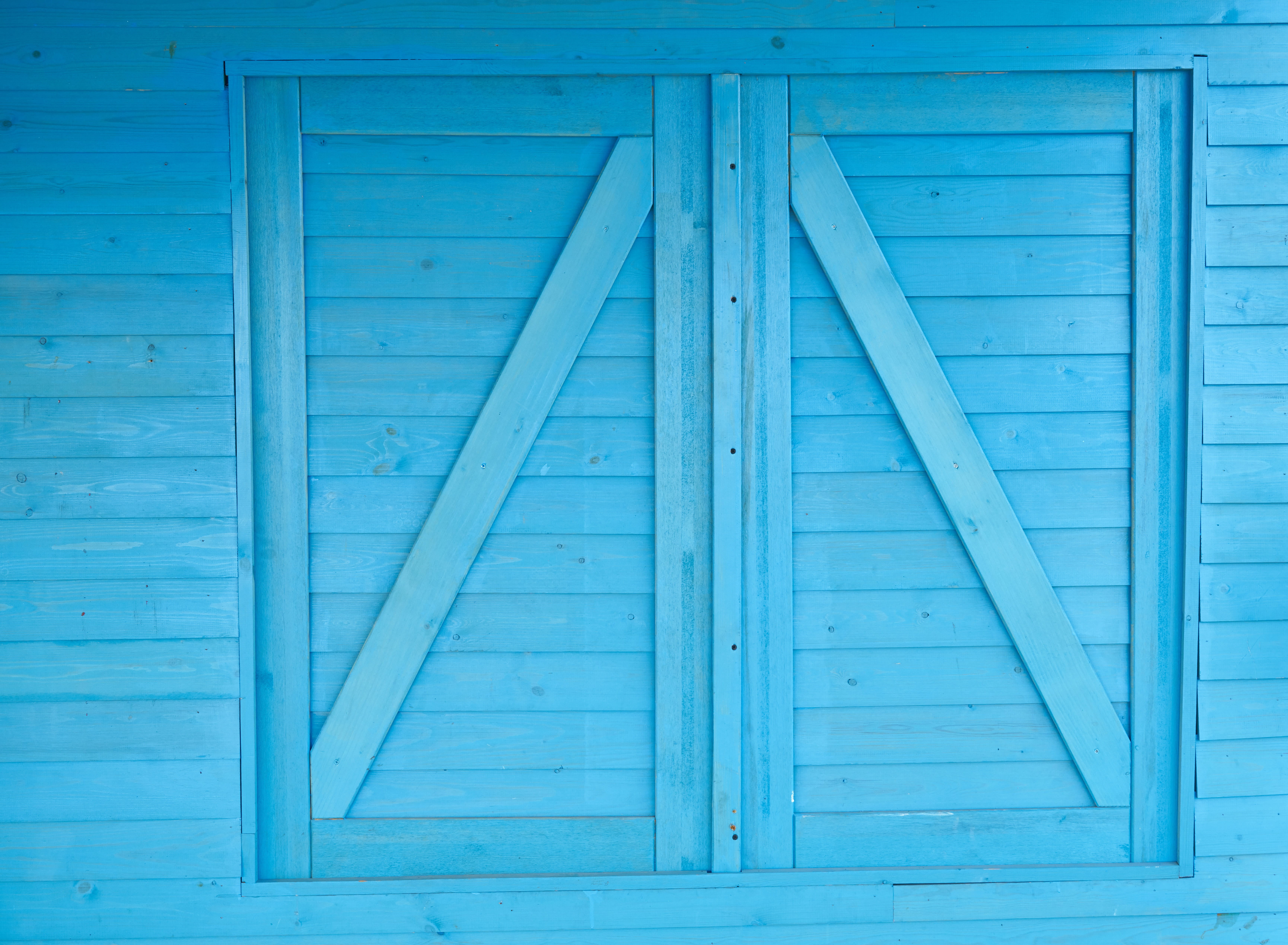 security, blue, pattern, door, old, structure, 5K, ground, building, backgrounds, outdoors, metal, close-up, plank, window, texture, full frame, no people, HD Wallpaper