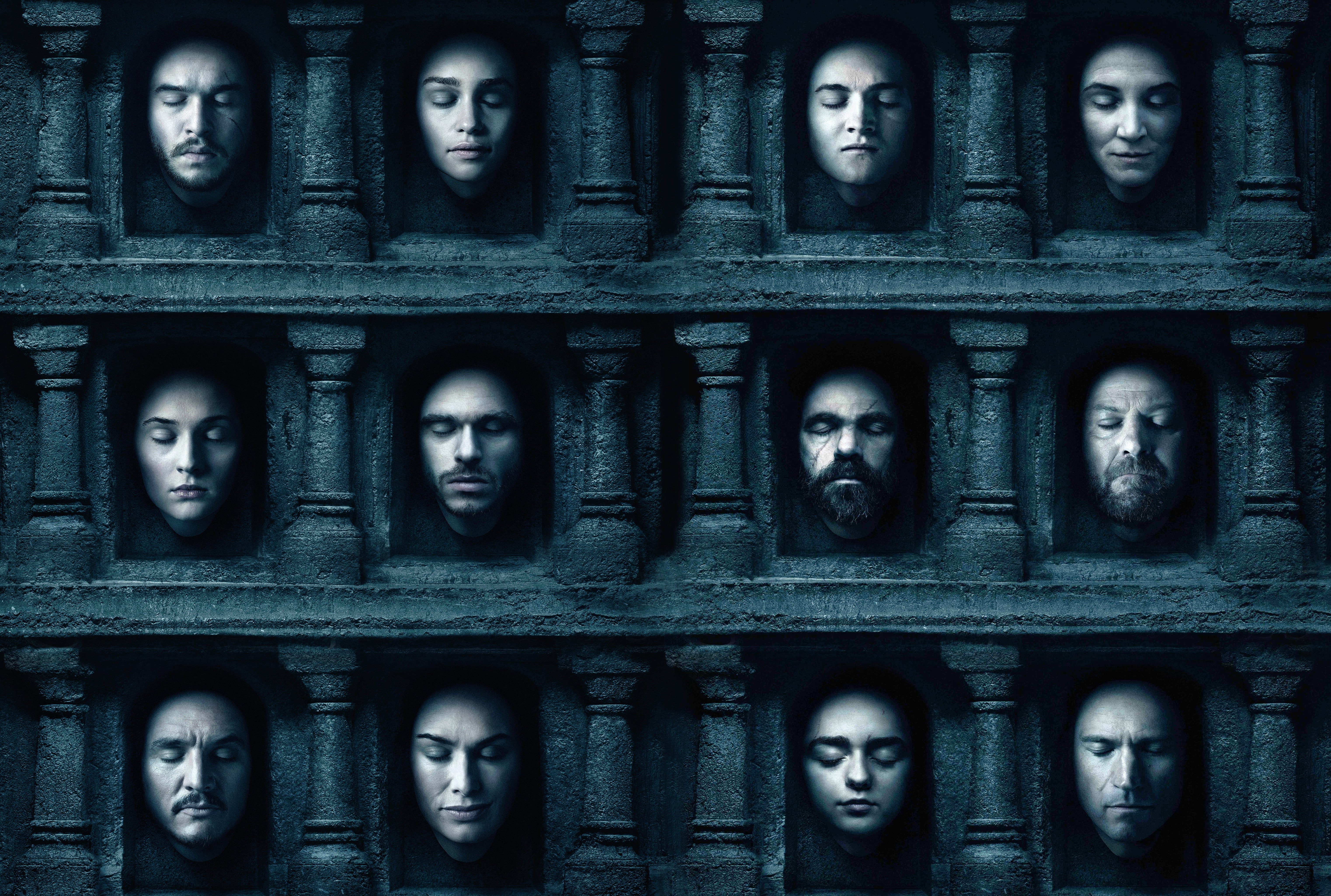 thrones, On-off, game, architecture, front view, old, indoors, waiting for, statue, black color, human representation, digital composite, looking at camera, HD Wallpaper