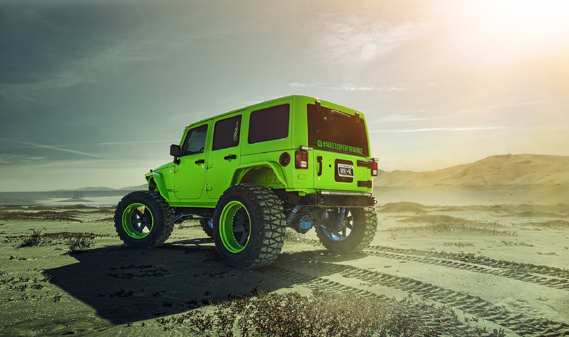 Function, Wrangler, Rear, Wheels, Green, suv, ADV1, Forged, Track, 1080P, Jeep, Custom, HD Wallpaper
