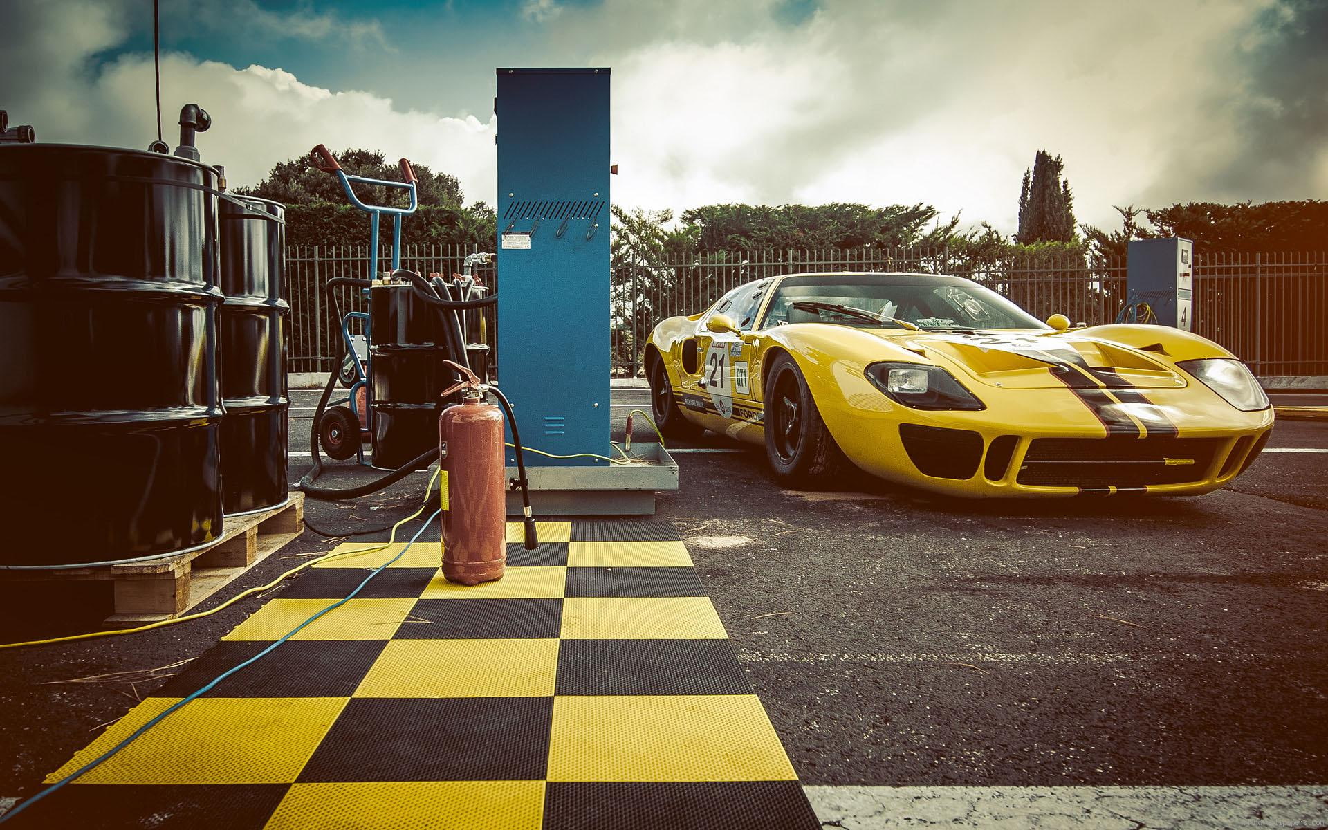 oil, car, version, vintage, gt, yellow, coupe, sports, gt40, transport, 1080P, black, ford, HD Wallpaper