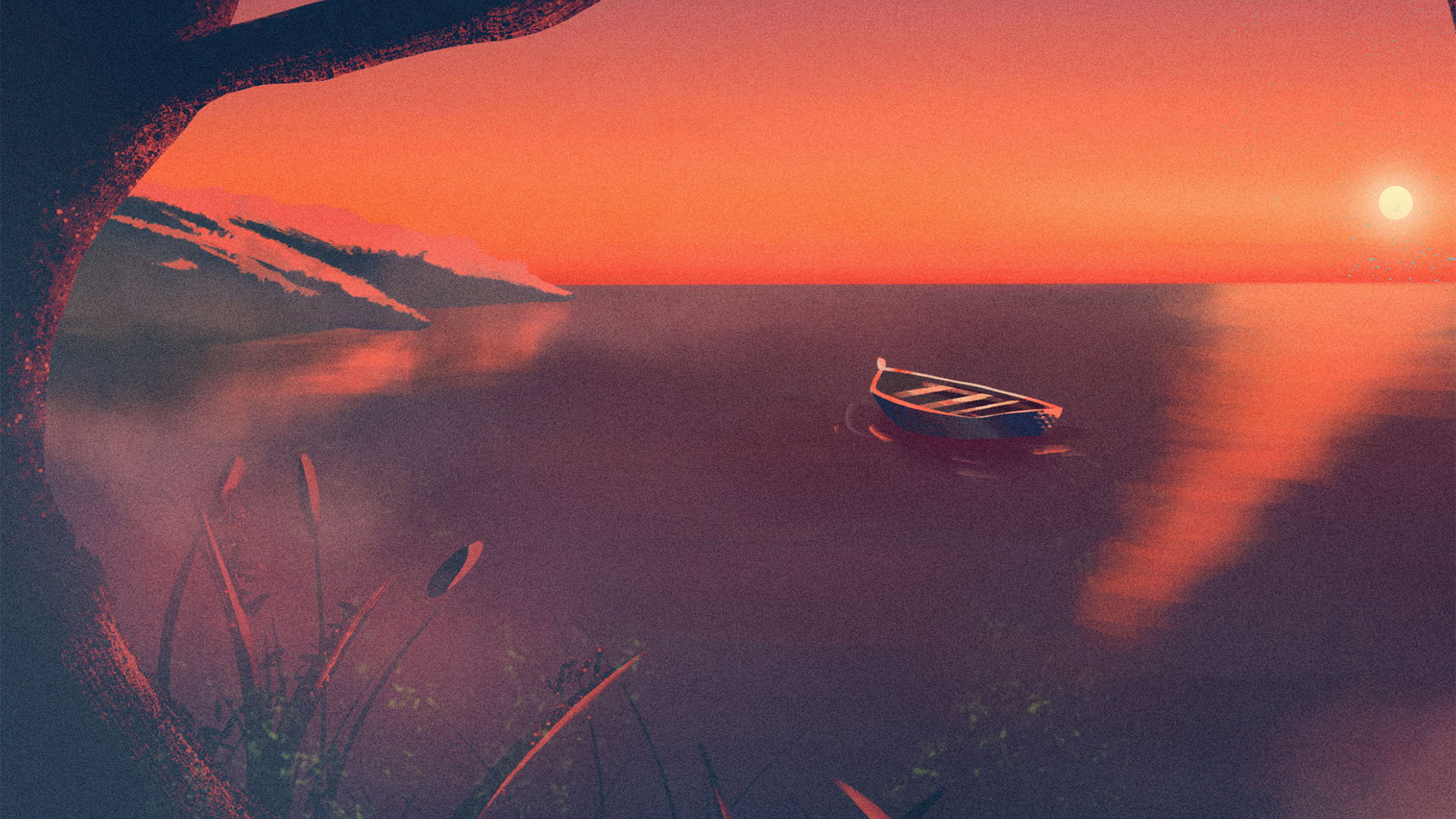 yacht, sky, sailboat, tranquility, travel, orange color, sea, reflection, idyllic, scenics - nature, horizon, horizon over water, Monstercat, no people, HD Wallpaper