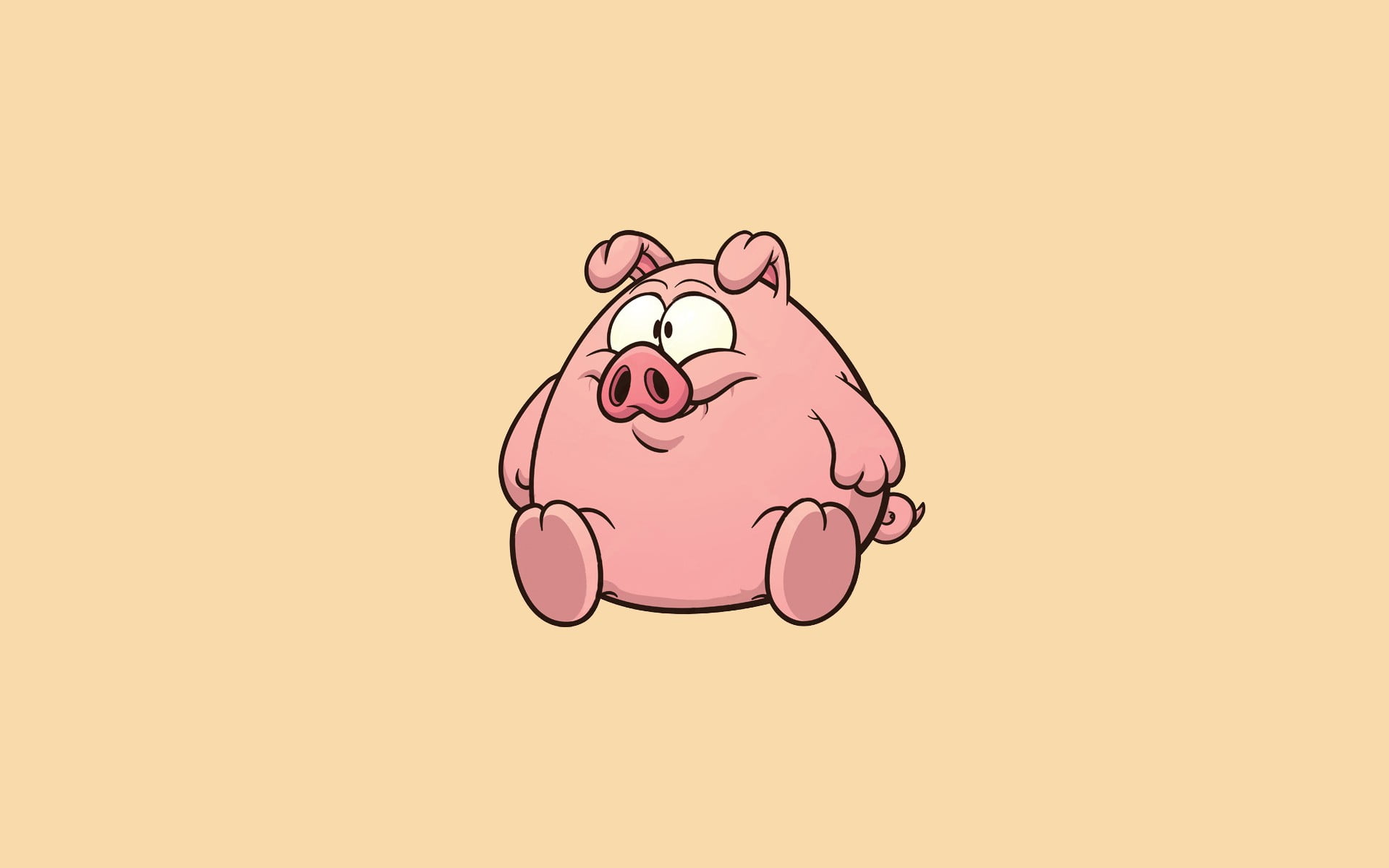 human hand, one person, hand, fun, cut out, pig, humor, animals, positive emotion, illustration, mammal, minimalism, copy space, emotion, digital art, simple background, HD Wallpaper