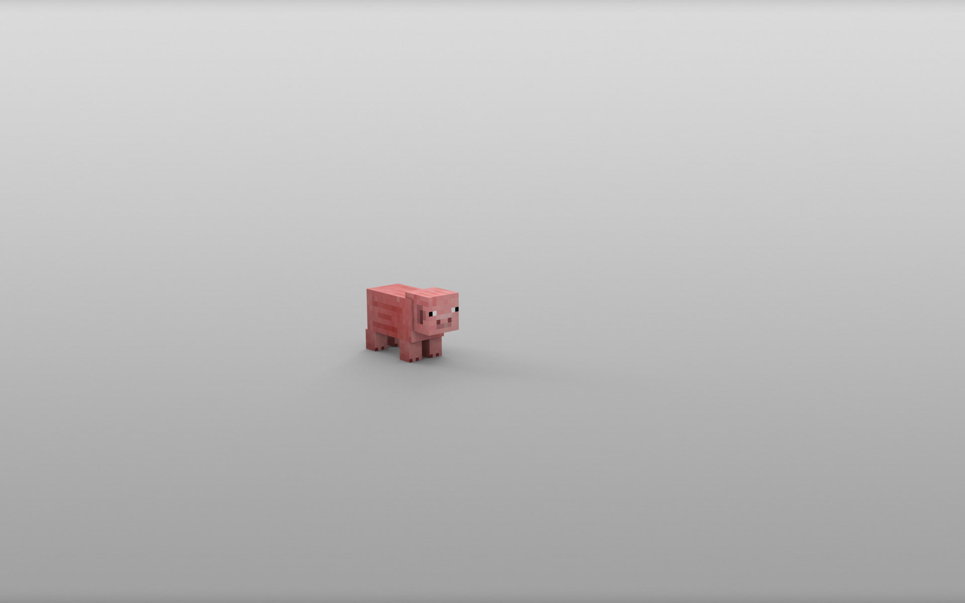 minimal, 1080P, pig, gray, minecraft, video games, grey, hd, HD Wallpaper