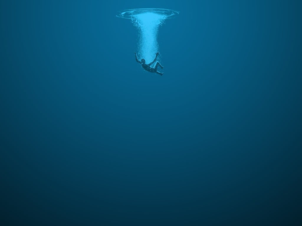 blue, animal, sea, undersea, vertebrate, animals in the wild, Lost, swimming, nature, one animal, underwater diving, mammal, copy space, no people, falling, HD Wallpaper