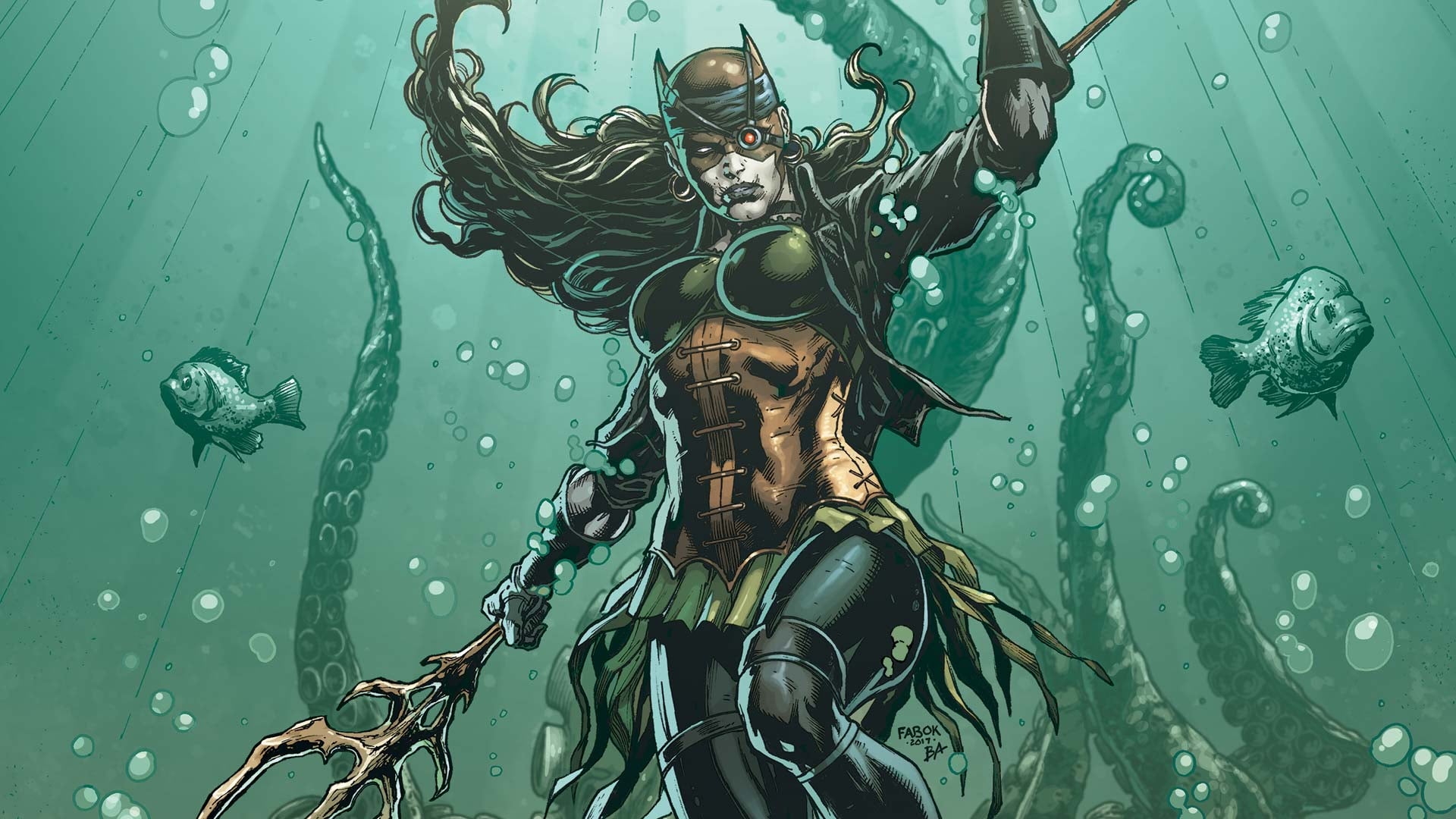 Batwoman, uniform, security, The Drowned, 1080P, bubble, standing, real people, water, nature, waist up, sea, clothing, green color, adult, one person, HD Wallpaper