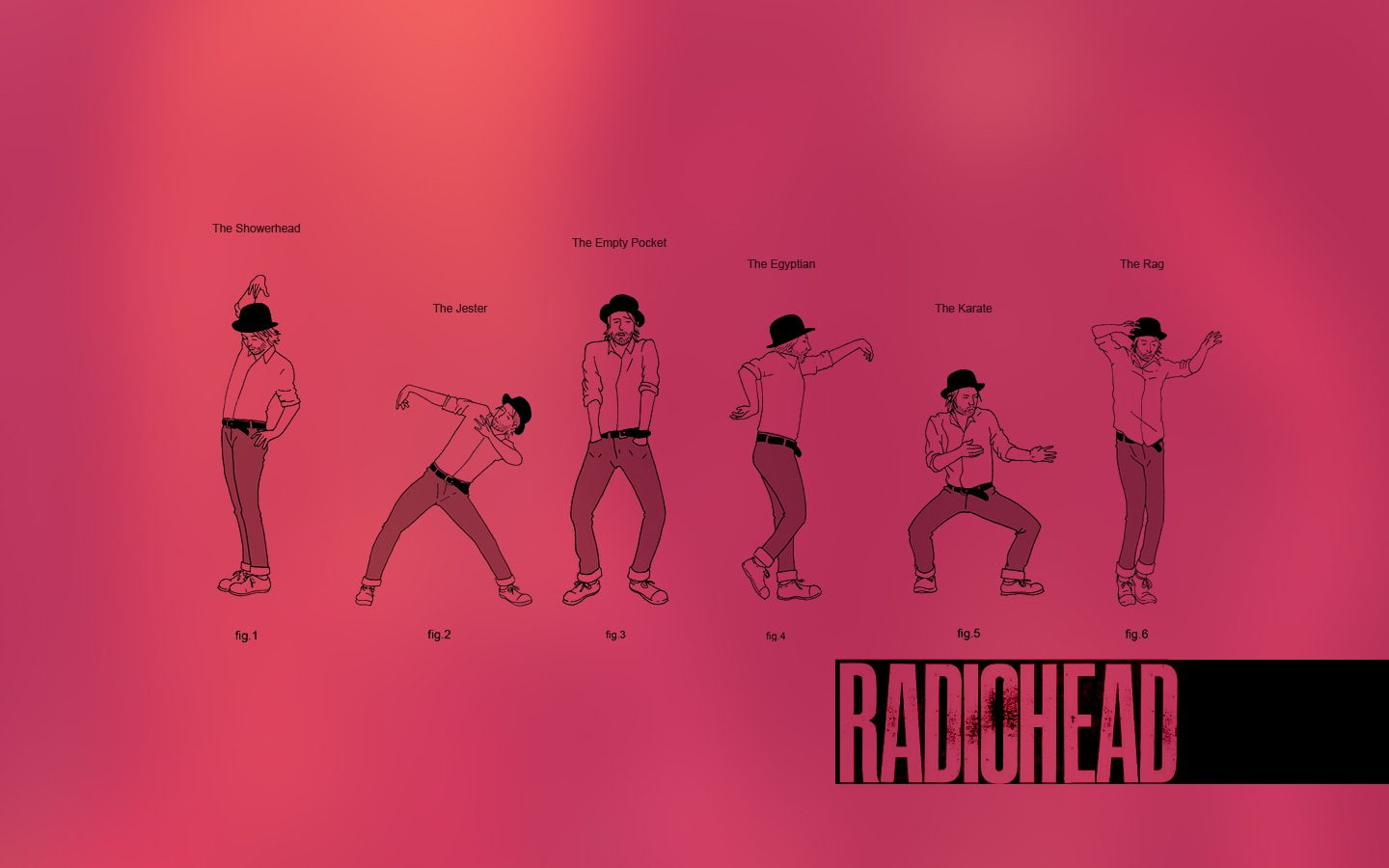720P, pink, diagram, drawings, radiohead, background, dancing, funny, HD Wallpaper