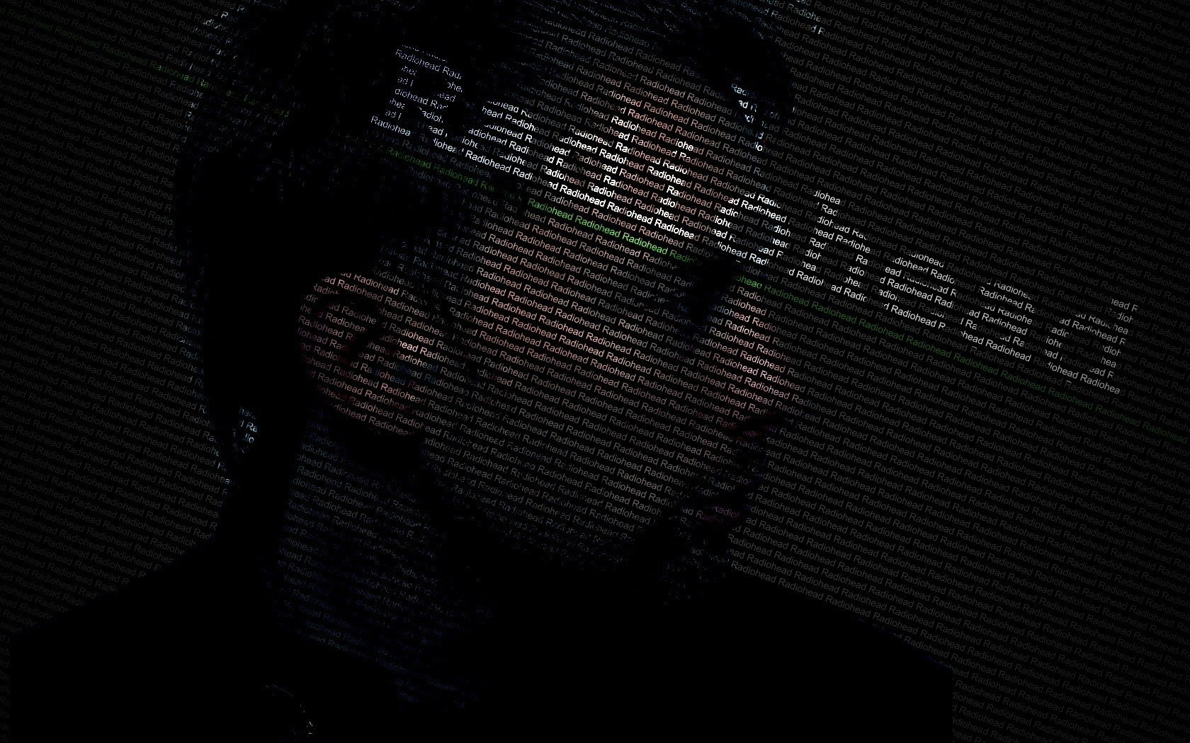 western script, data, Graphics, Radiohead, communication, portrait, one person, human face, Soloist, Text, front view, 720P, close-up, arts culture and entertainment, HD Wallpaper