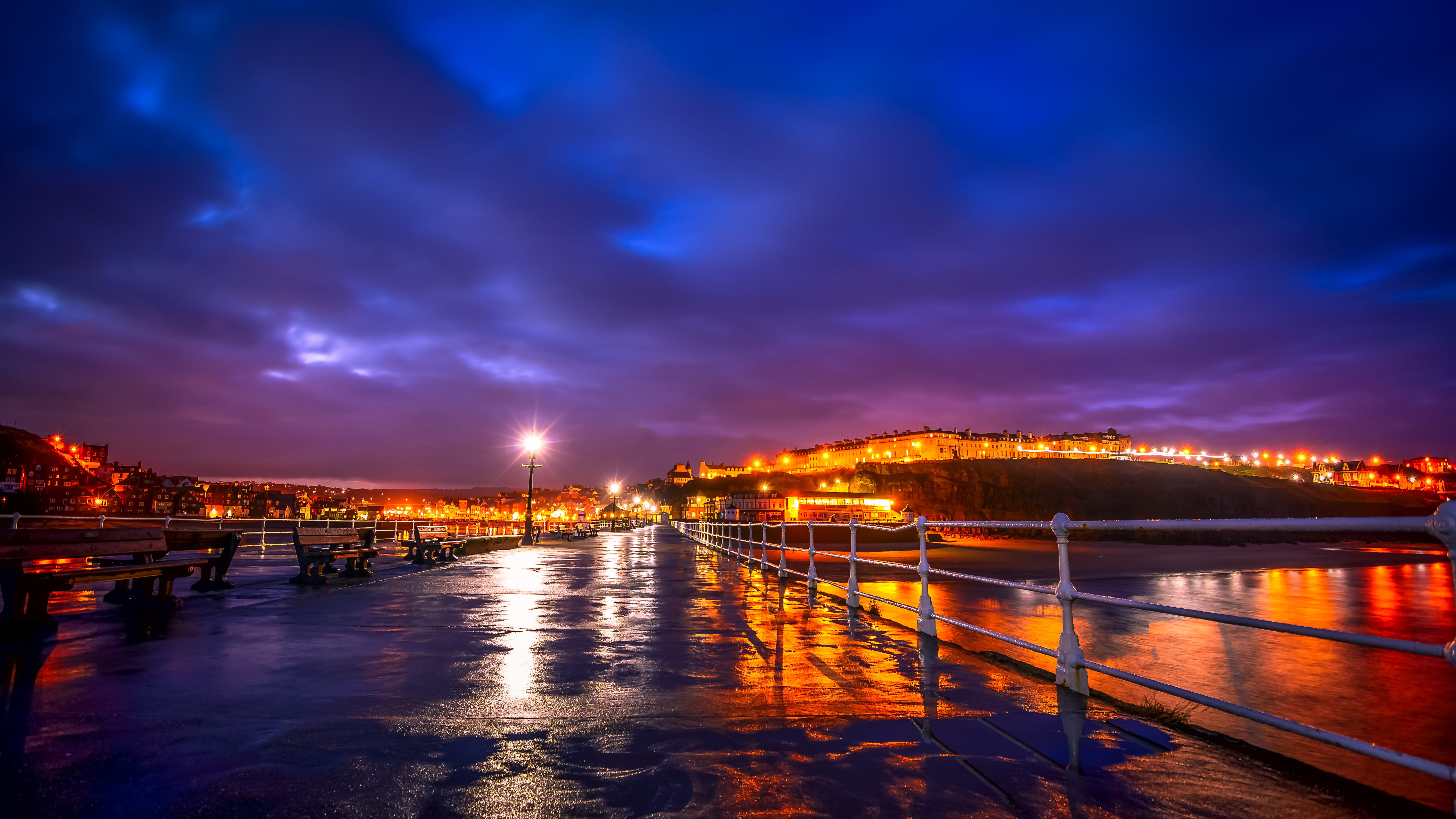 scenic, illuminated, west pier, nature, outdoor, sunrise, outdoors, travel, british, old, rusted, long Exposure, scenery, travel destinations, atmospheric, HD Wallpaper