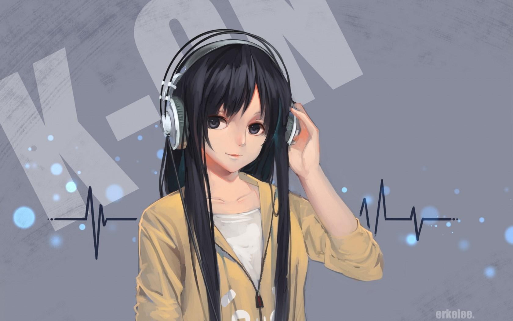 music, girl, headphones, look, 720P, art, HD Wallpaper