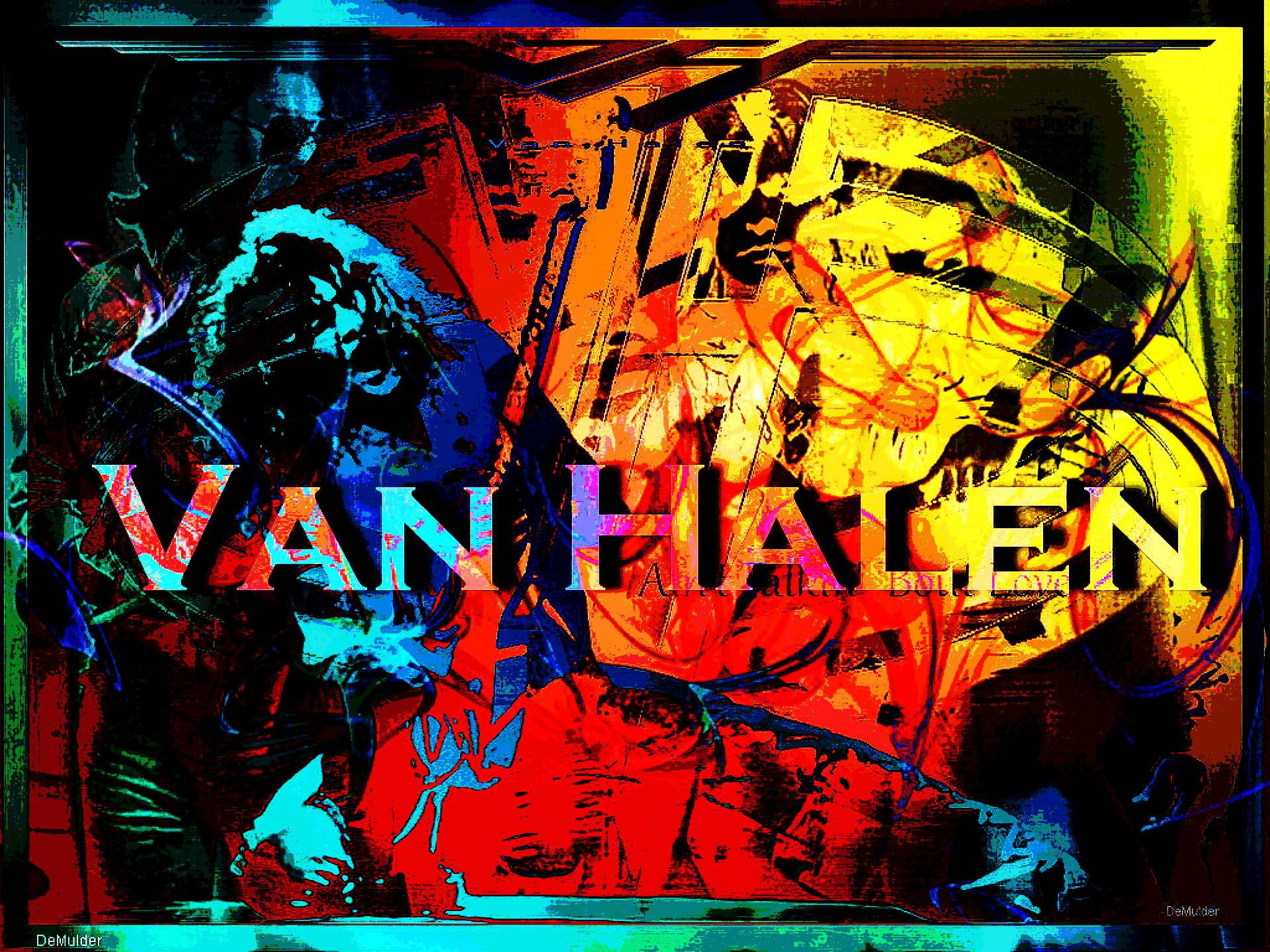rock, classic, hard, heavy, psychedelic, metal, poster, 1080P, halen, van, HD Wallpaper