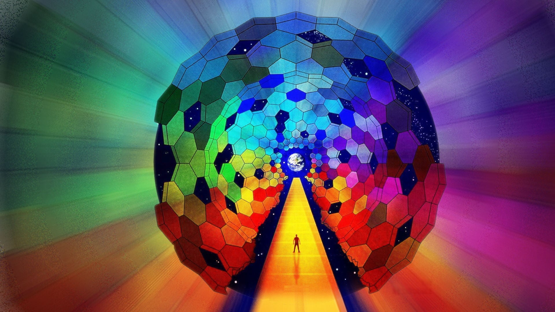 sphere, Muse, digital art, transportation, globe - man made object, shape, architecture, wall - building feature, multi colored, high angle view, no people, HD Wallpaper