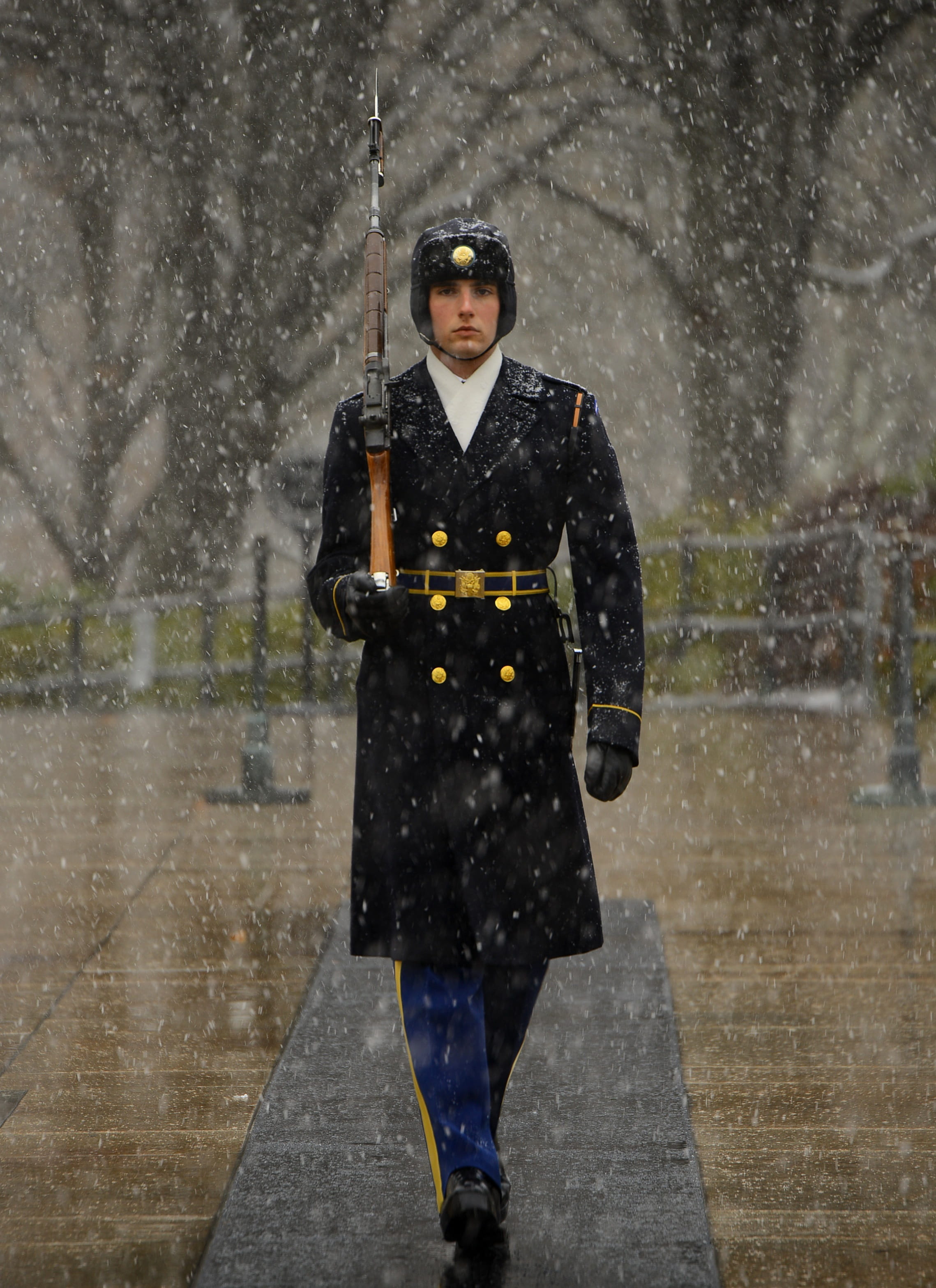 line, virginia, straight, military, tomb, 21 steps, leisure activity, young adult, motion, day, black, winter, service, extreme weather, security, cemetery, Phone HD Wallpaper