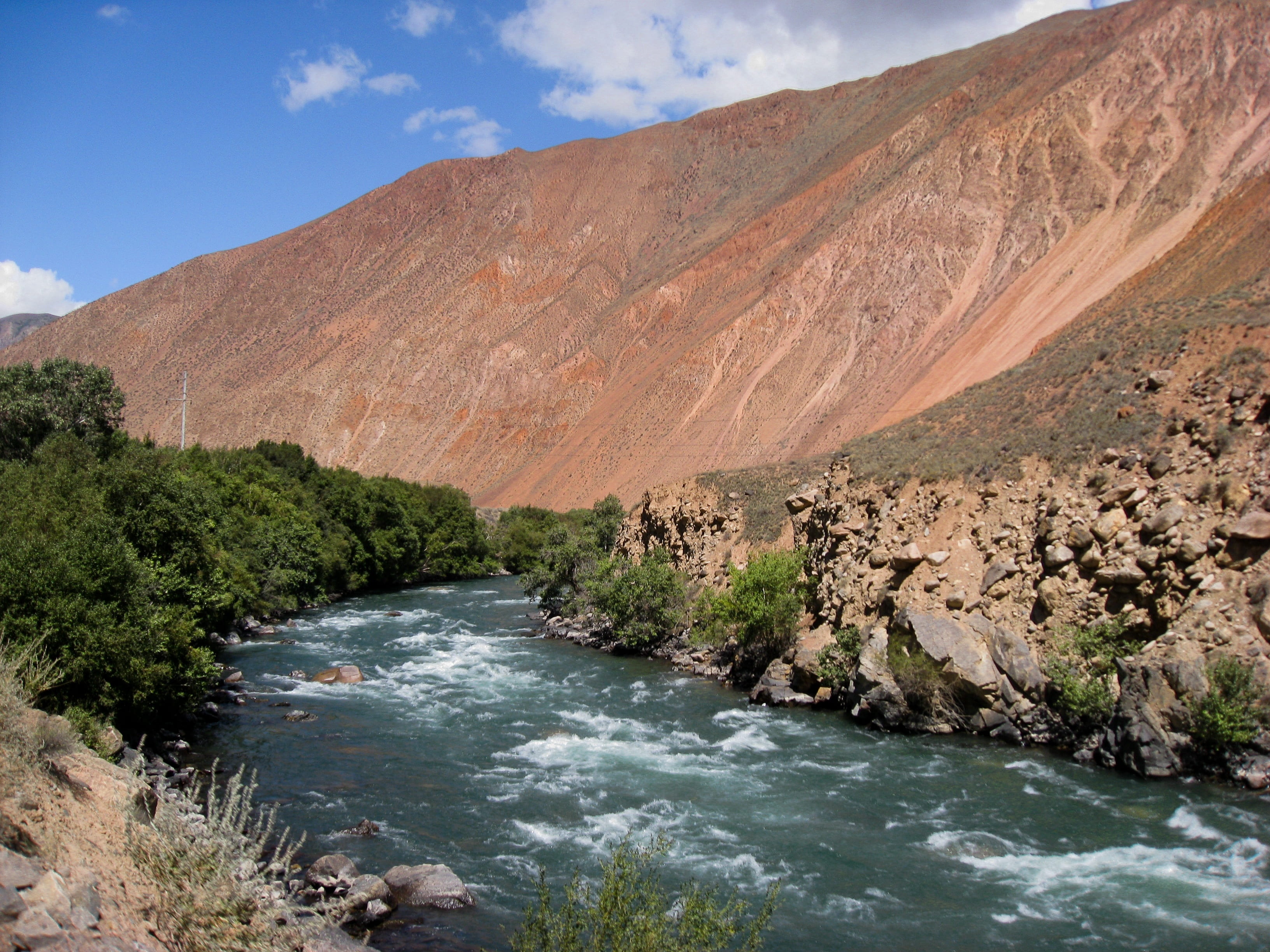 scenics - nature, 2K, mountain, kyrgyzstan, flowing, water, beauty in nature, eroded, nature, tranquility, formation, solid, outdoors, power in nature, HD Wallpaper