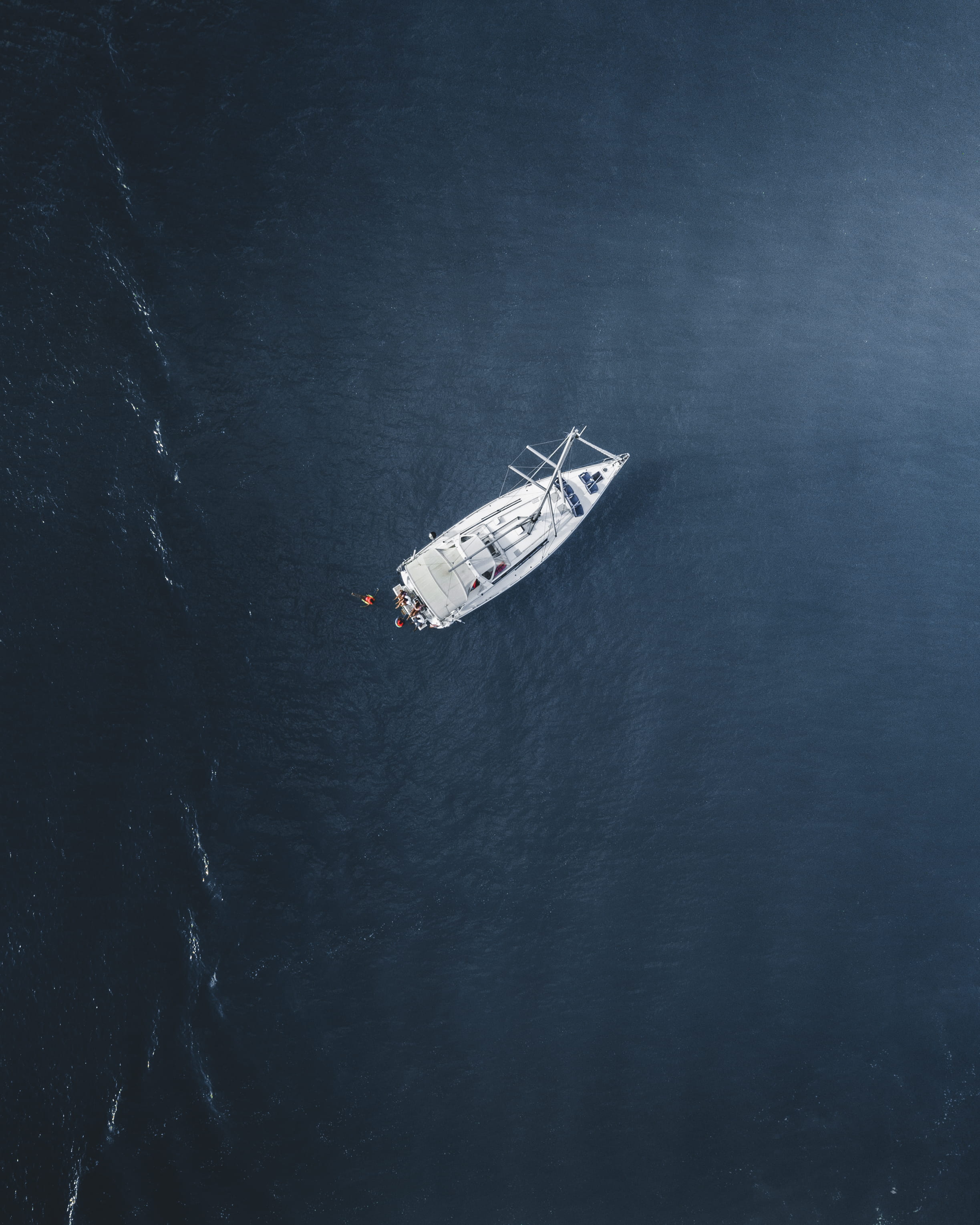 photography, ripple, flying, nautical Vessel, vehicle, transportation, travel, looking down, industrial Ship, drone view, yacht, sailing, white, sea, nature, Phone HD Wallpaper
