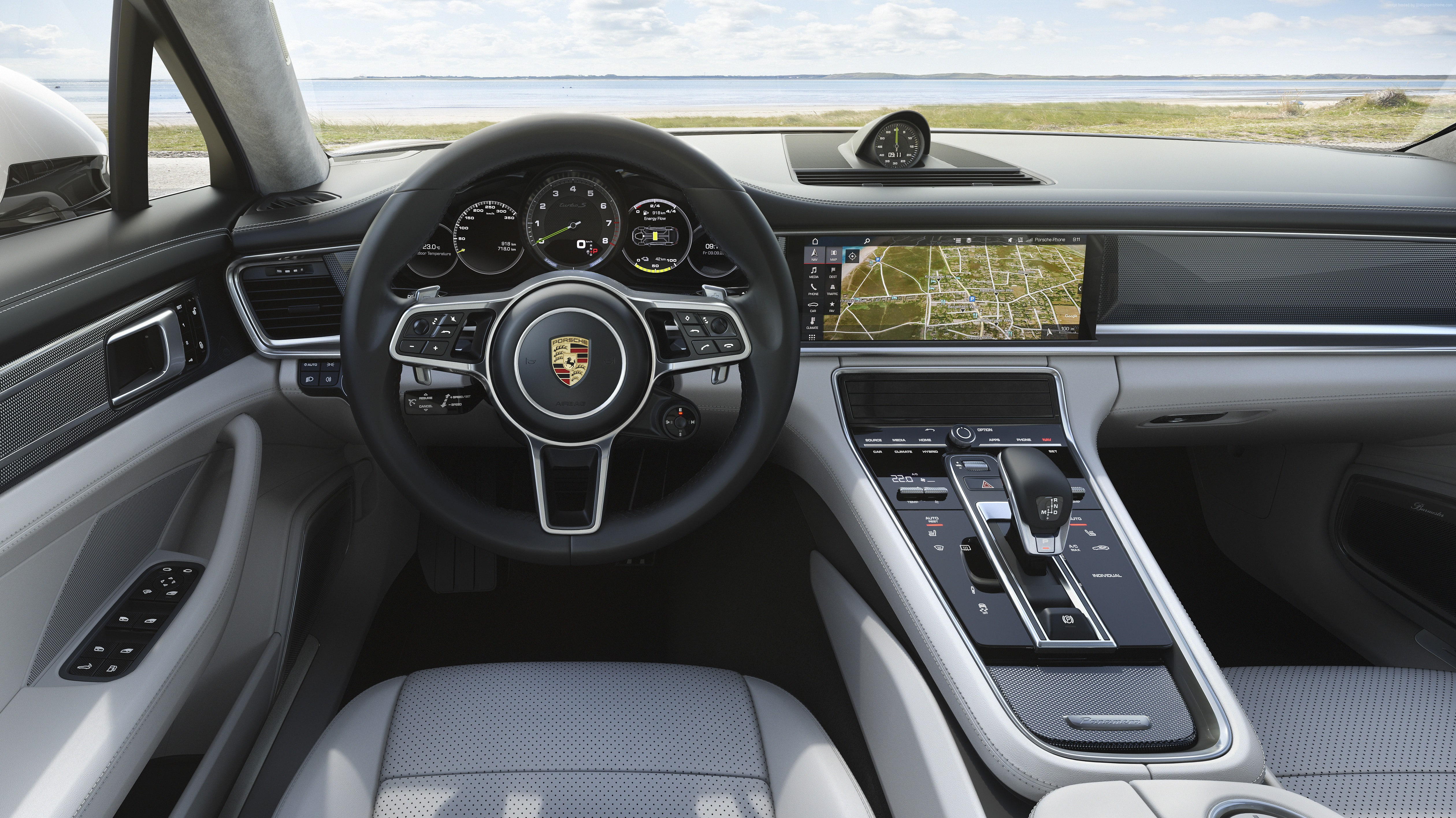 4K, interior, 2018 Cars, Porsche Panamera Turbo S E-Hybrid Sport Turismo, 5k, HD Wallpaper