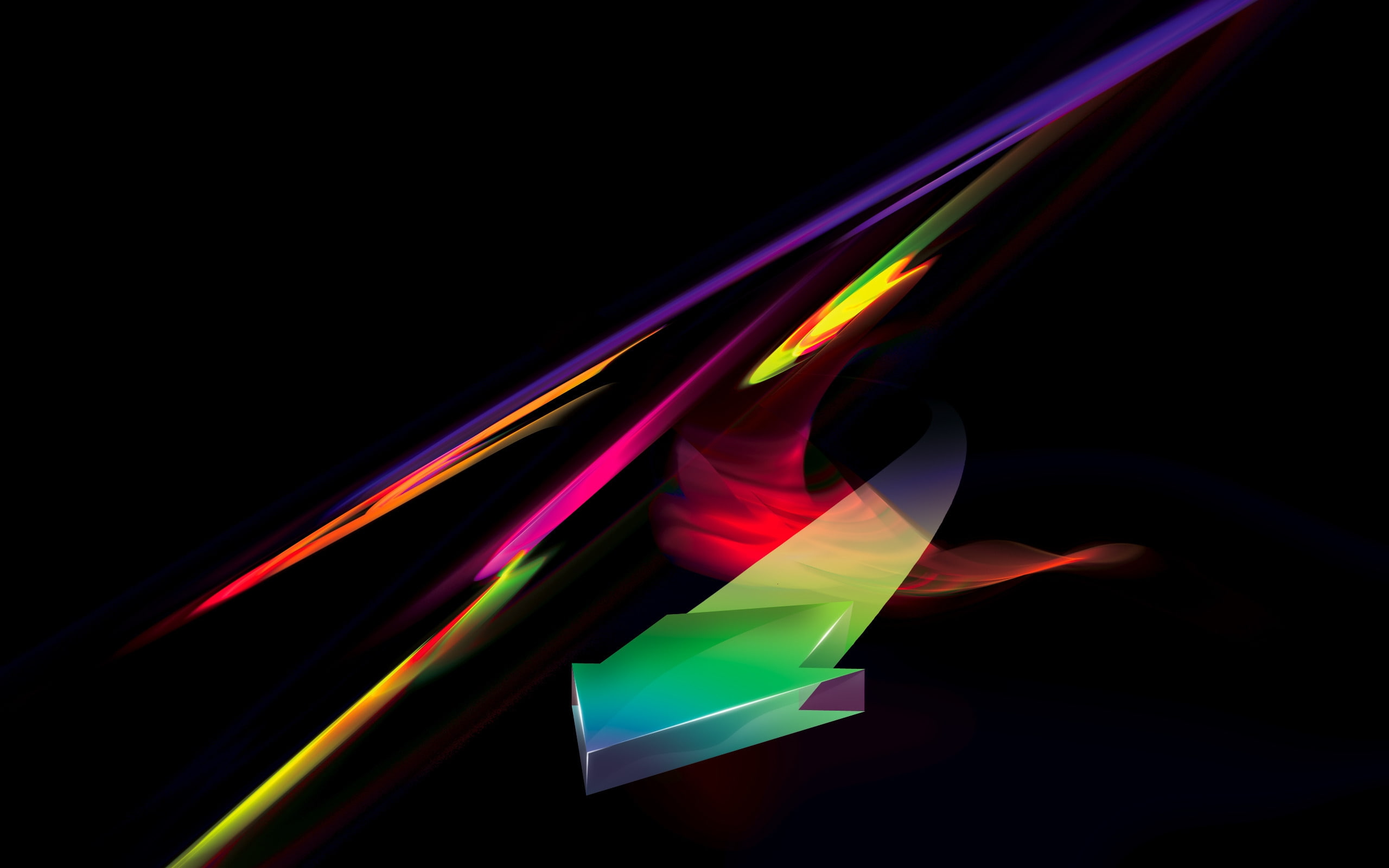 abstract, green, arrow, 2K, 3d, sign, razor, illustration, blue, HD Wallpaper