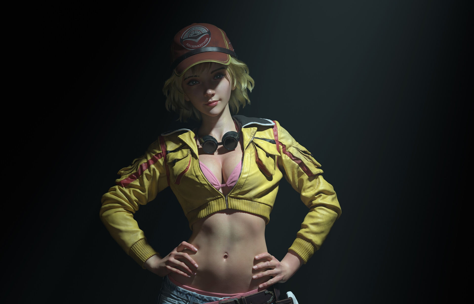 Qi Sheng Luo, Cindy Aurum, the game, costume design, Cindy, Final Fantasy, rendering, girl, 1080P, HD Wallpaper