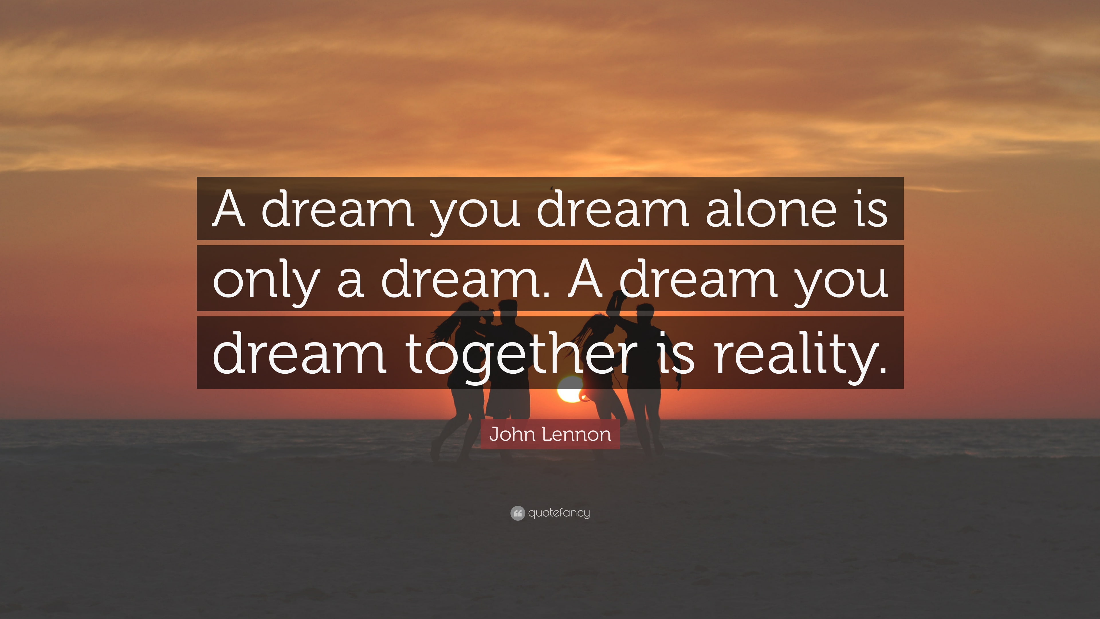 text, horizon, silhouette, 4K, positive, nature, John Lennon, landscape, psychotic_gibberish, couple, quote, quotefancy, sunset, HD Wallpaper