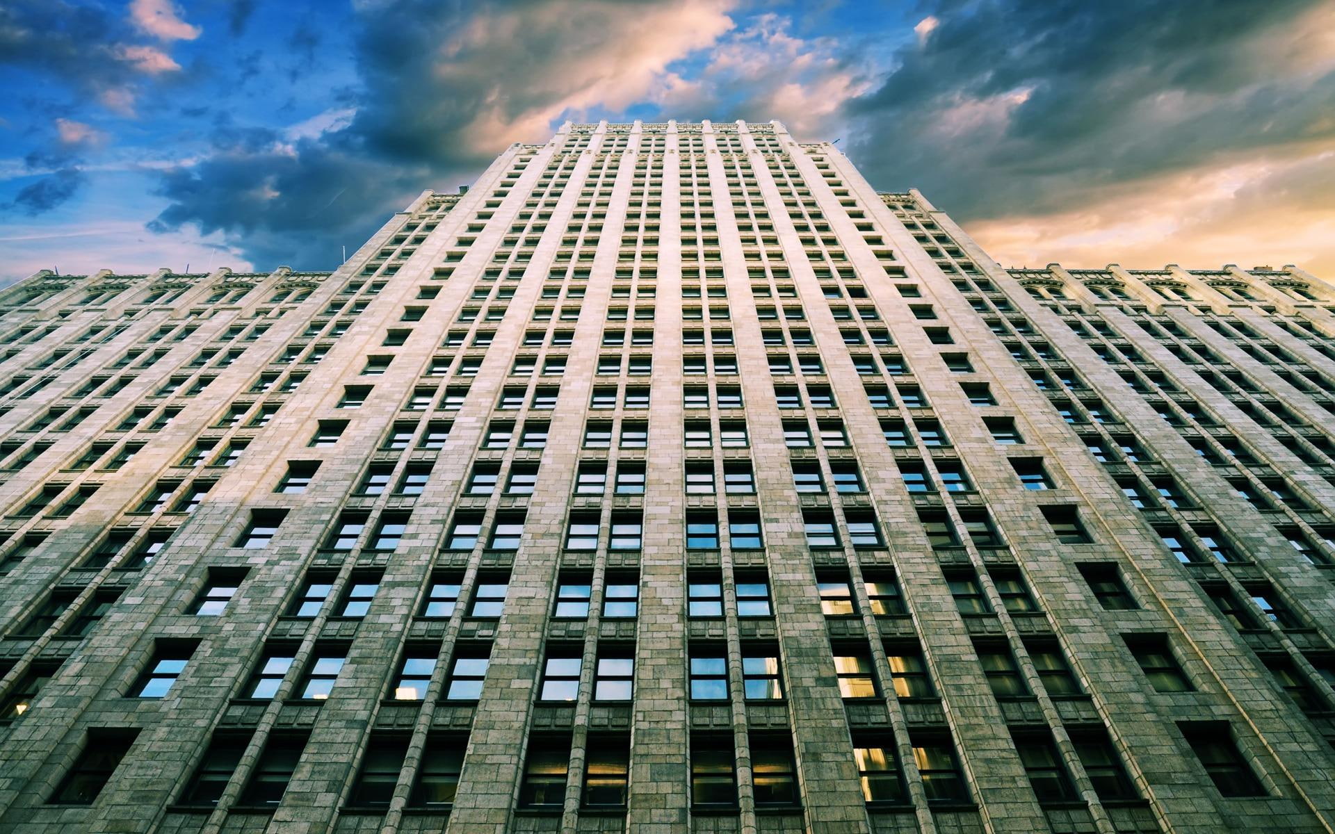 black, rise, bulding, animals, high, low, angle, building, 1080P, grey, HD Wallpaper