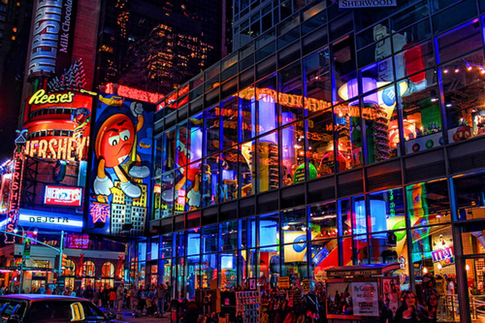 signage, x, glass, city, multicolor, light, hershey, bulding, dejctr, 1080P, reeses, nature and landscapes, HD Wallpaper