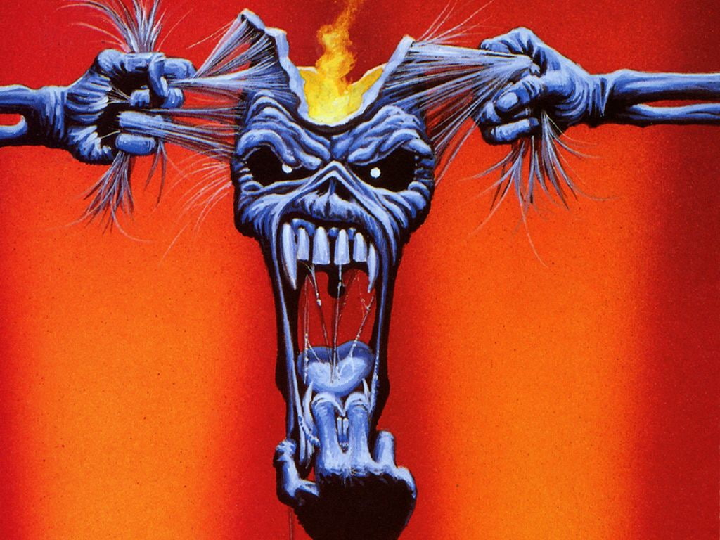 480P, monster, maiden, hd, illustration, iron, skull, music, HD Wallpaper