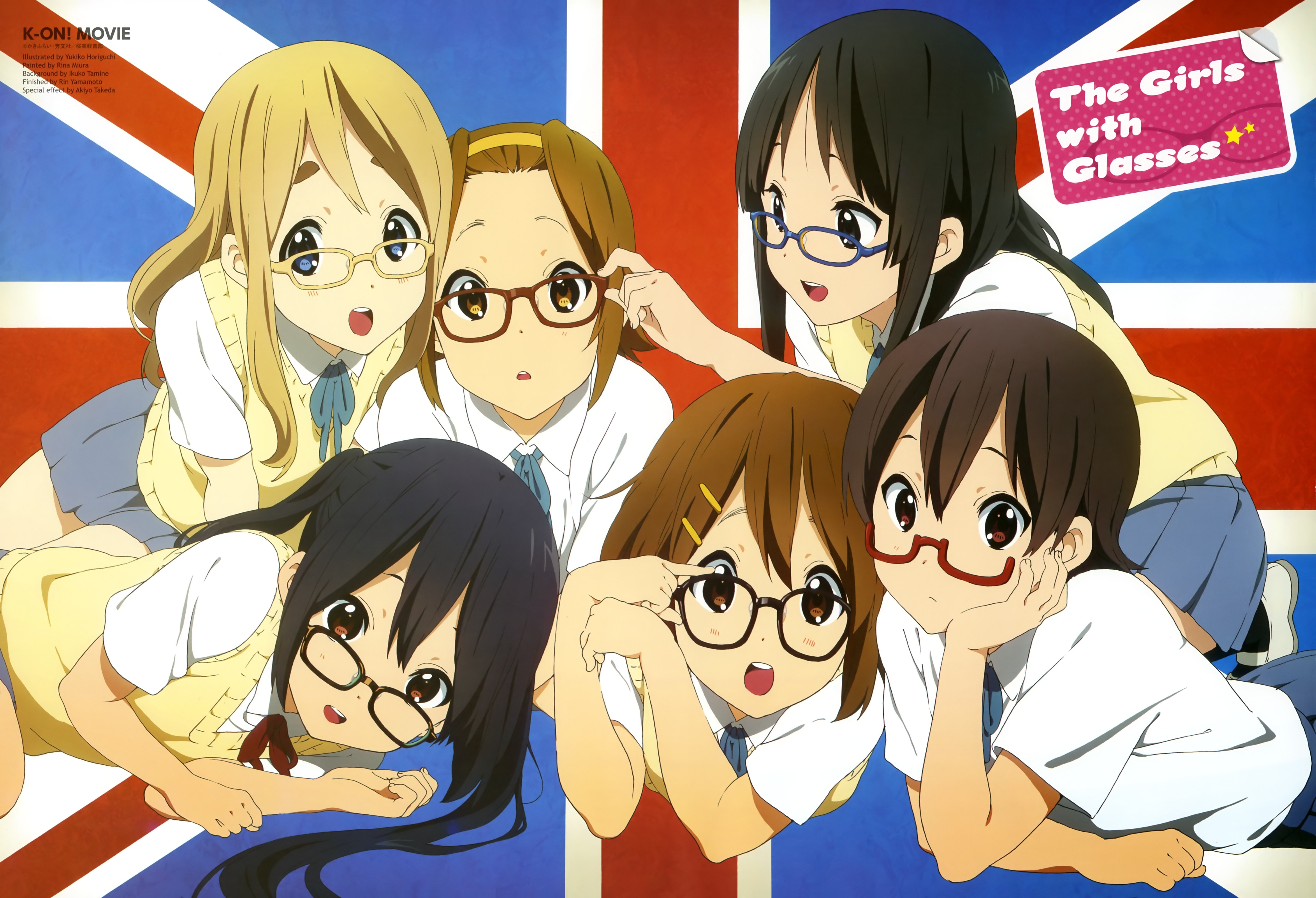 real people, Nakano Azusa, art and craft, mask, group of people, glasses, people, Union Jack, Tainaka Ritsu, costume, Manabe Nodoka, mask - disguise, Kotobuki Tsumugi, HD Wallpaper
