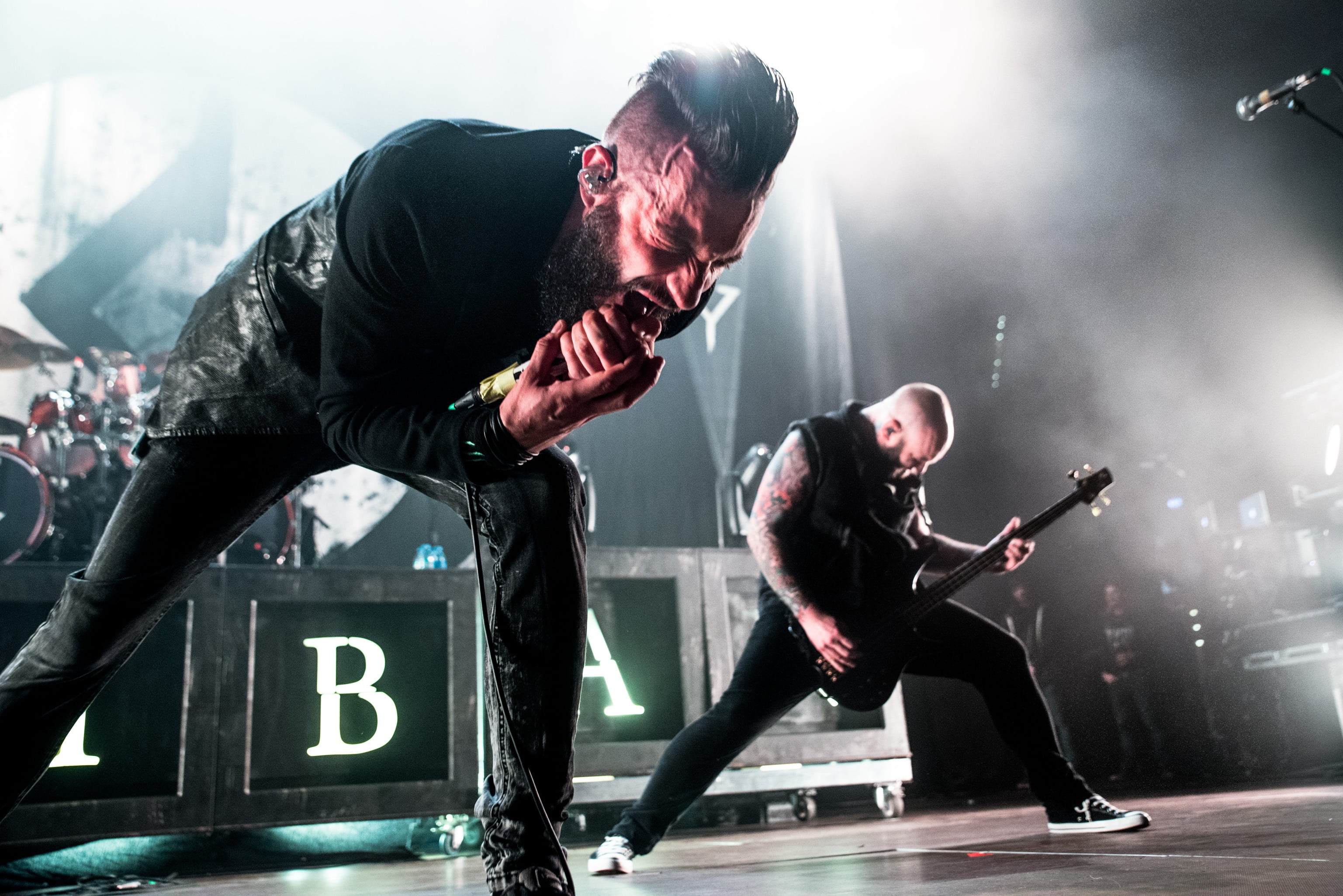 Metalcore, s, full length, Caliban, playing, music, performance, bending, adult, illuminated, 2K, lifestyles, effort, side view, indoors, stage, casual clothing, HD Wallpaper