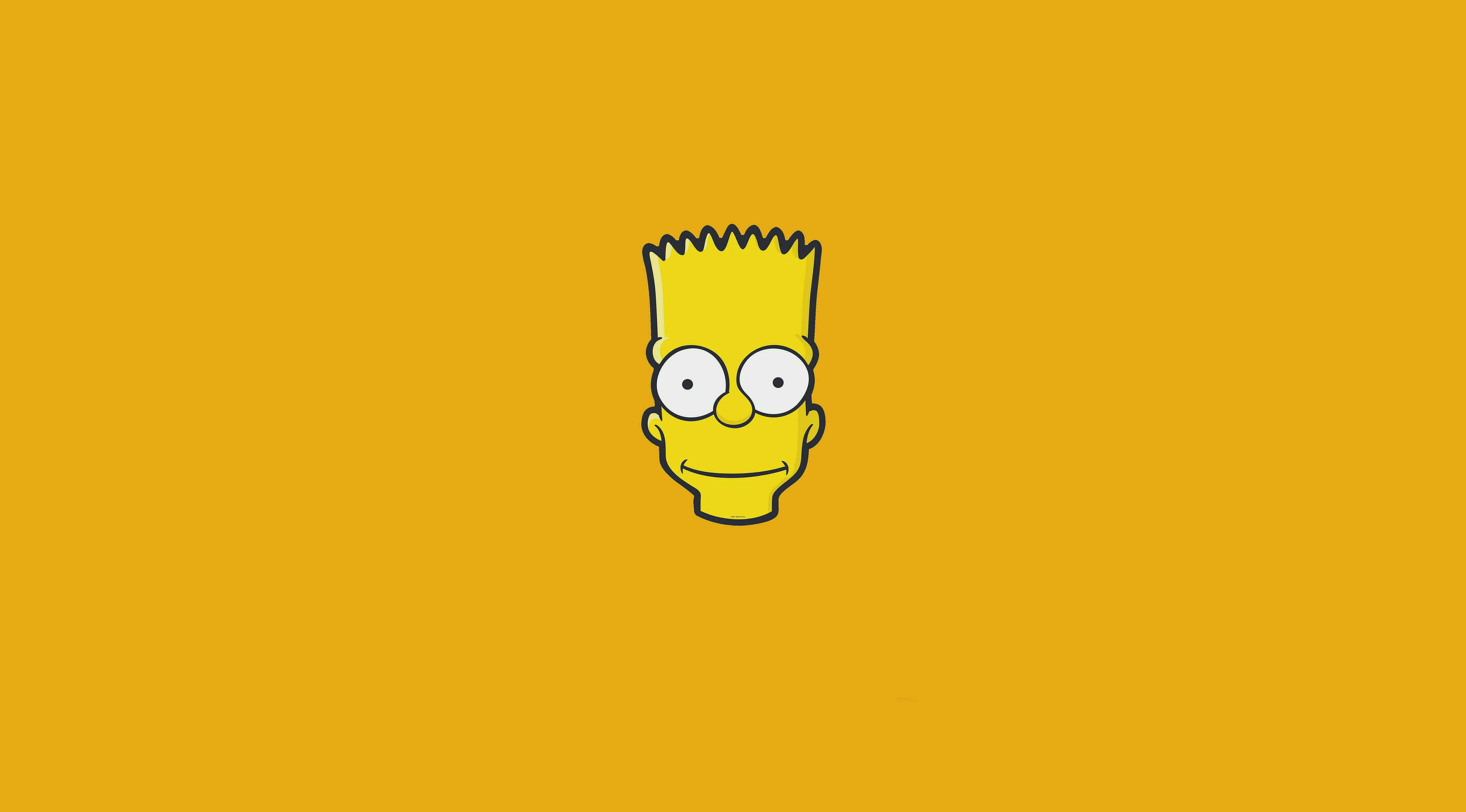 copy space, art and craft, creativity, anthropomorphic, studio shot, Bart Simpson, fun, no people, yellow, minimalism, colored background, The Simpsons, HD Wallpaper