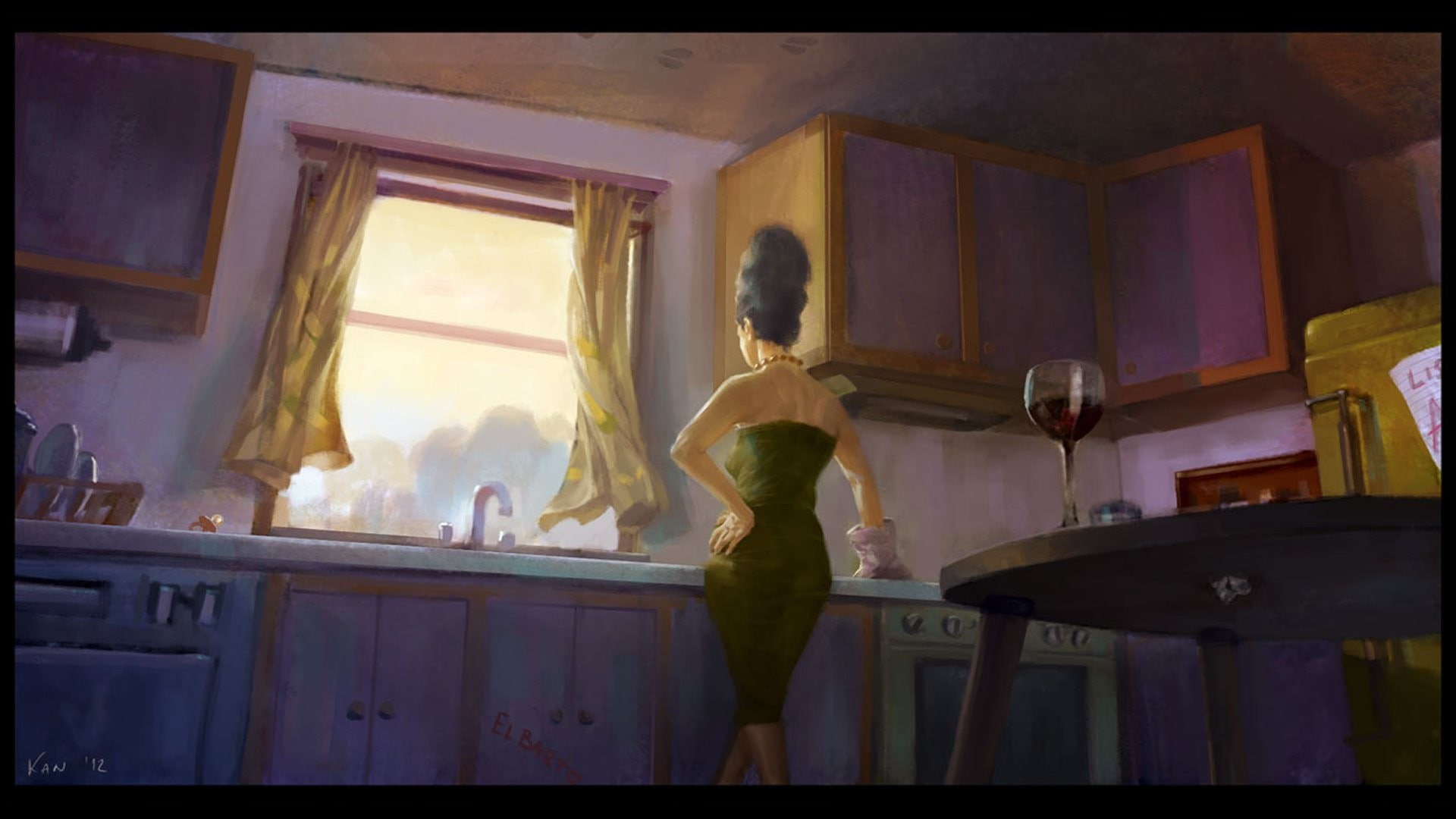 The Simpsons, holding, casual clothing, transfer print, home interior, young adult, standing, indoors, window, three quarter length, home, clothing, 1080P, HD Wallpaper